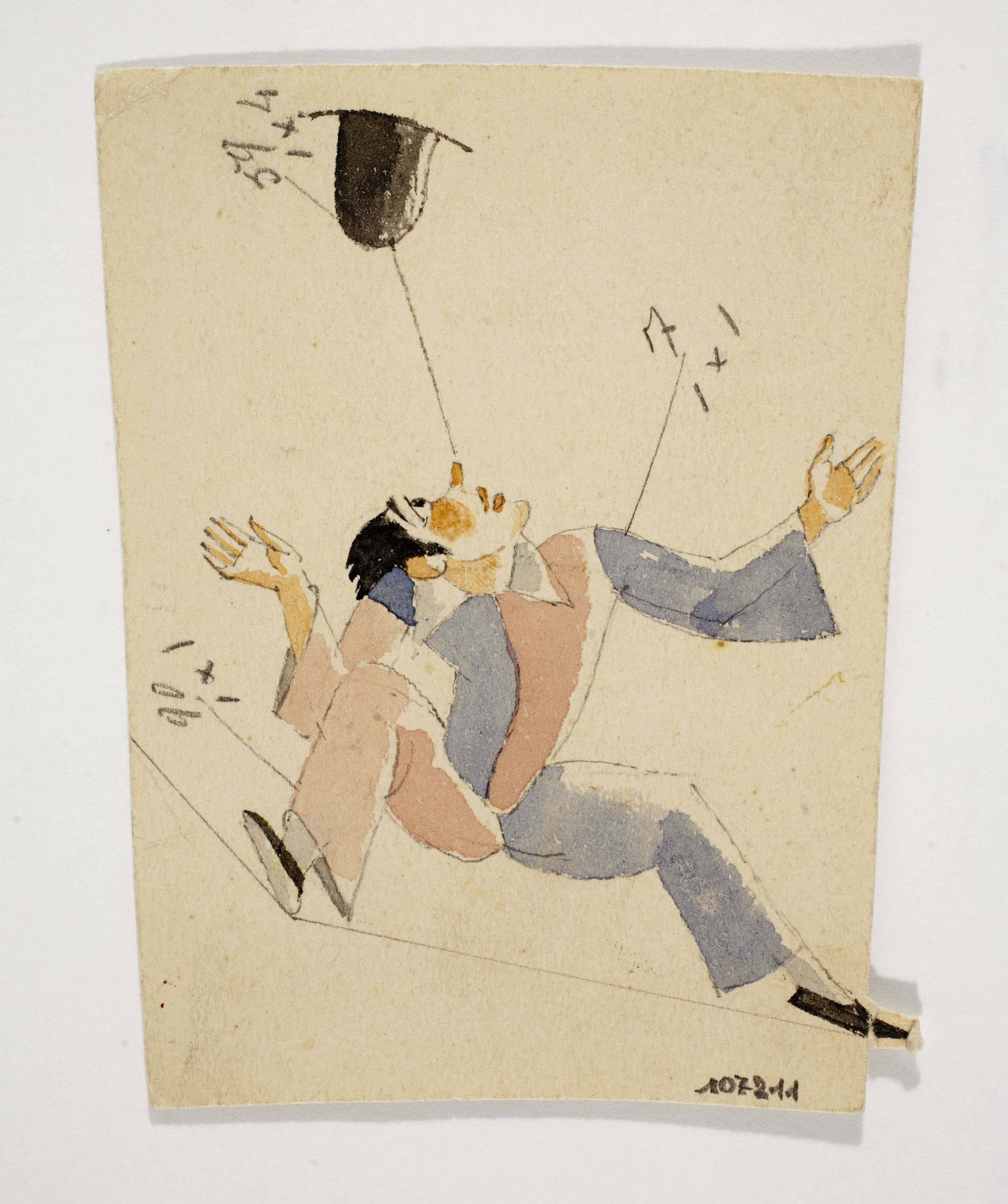 image for: Xavier Nogués - Equilibrista (escena de circ). Estudi preparatori per a la decoració de vidre esmaltat - Cap a 1924-1928