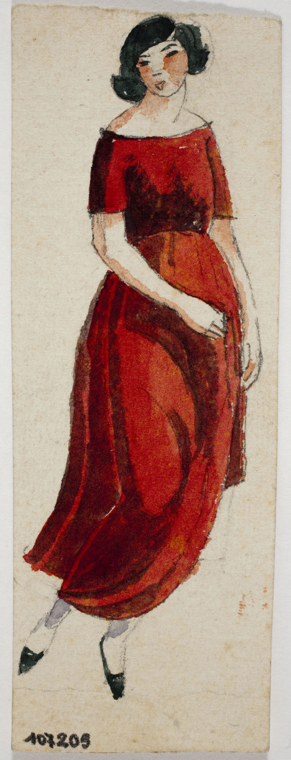 image for: Xavier Nogués - Dona ballant. Estudi preparatori per a la decoració de vidre esmaltat - Cap a 1924-1928