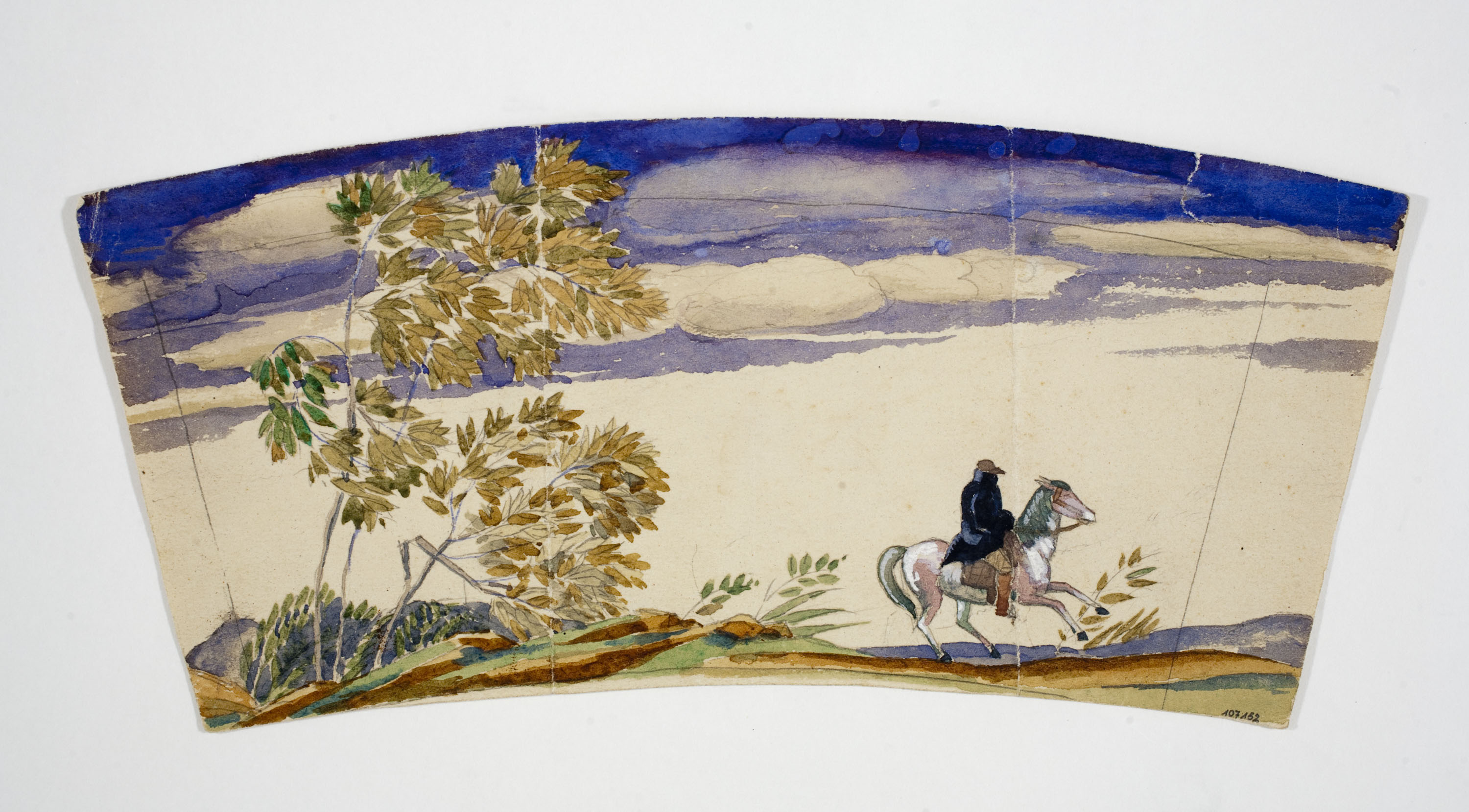 image for: Xavier Nogués - Genet en un paisatge. Estudi preparatori per a la decoració de vidre esmaltat - Cap a 1924-1928