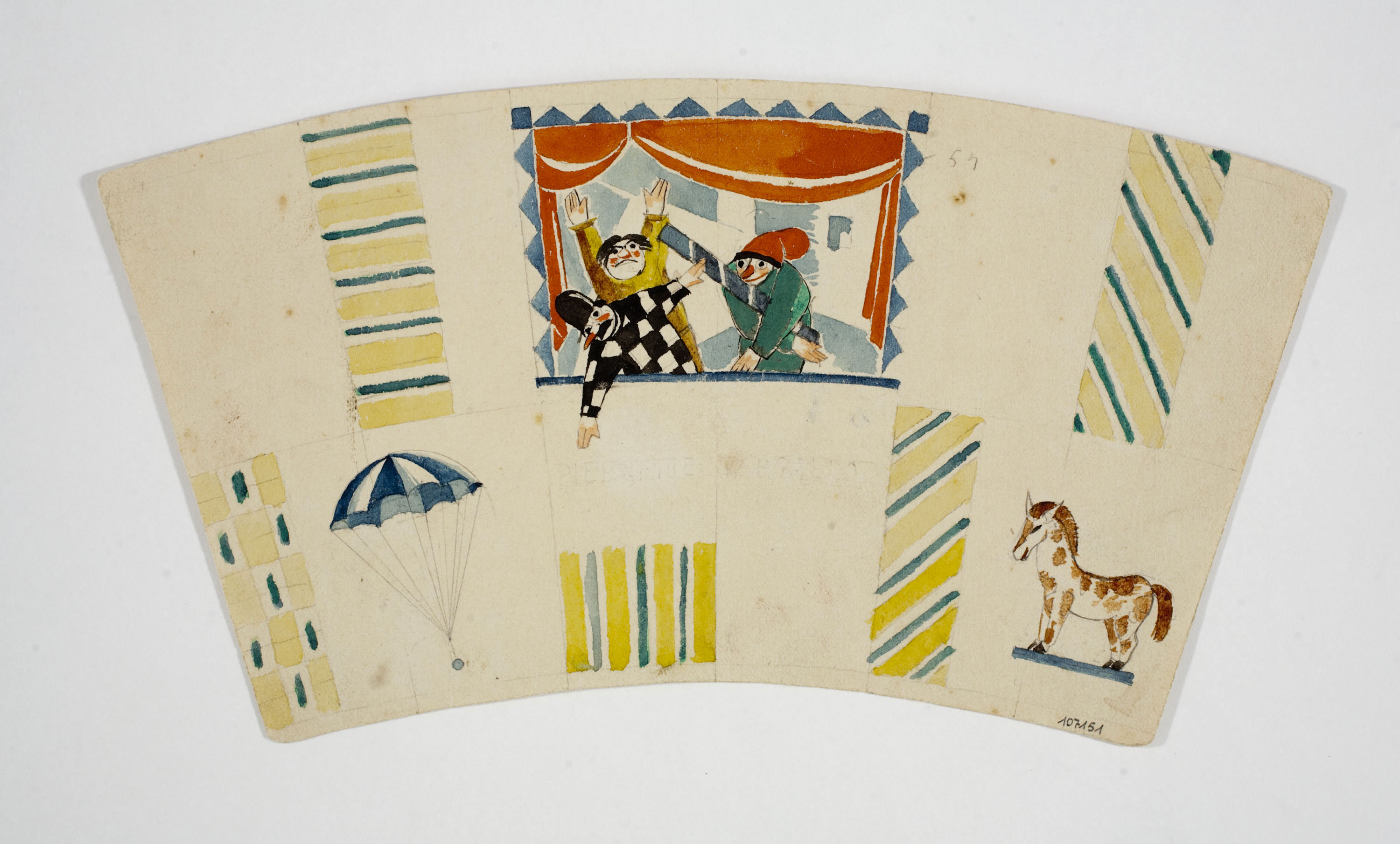 image for: Xavier Nogués - Putxinel·lis i motius decoratius. Estudi preparatori per a la decoració de vidre esmaltat - Cap a 1924-1928