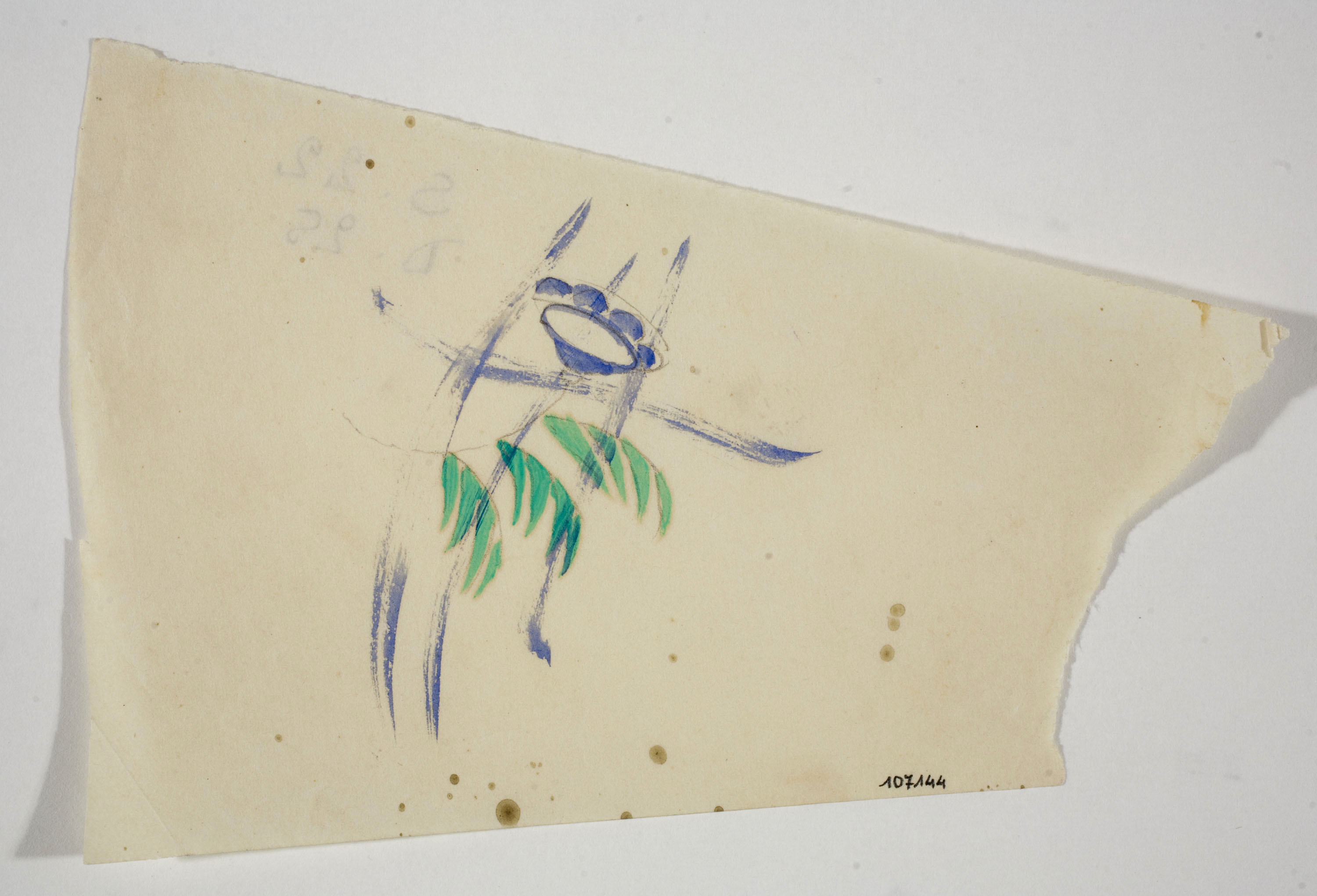 image for: Xavier Nogués - Motiu floral. Estudi preparatori per a la decoració de vidre esmaltat - Cap a 1924-1928