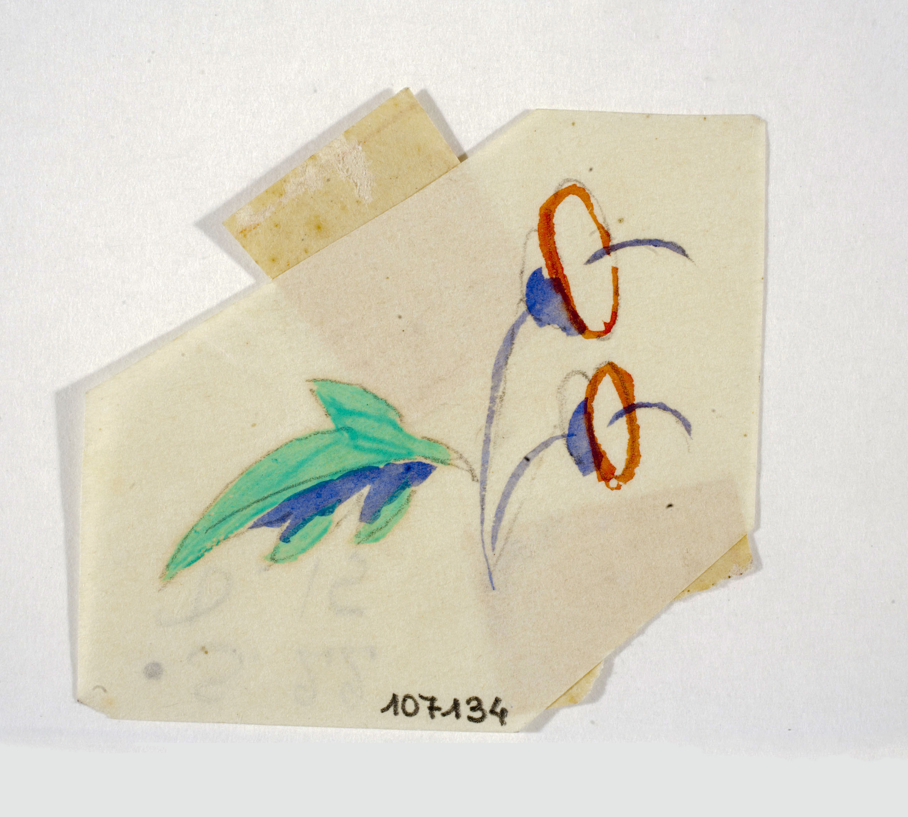 image for: Xavier Nogués - Flors. Estudi preparatori per a la decoració de vidre esmaltat - Cap a 1924-1928