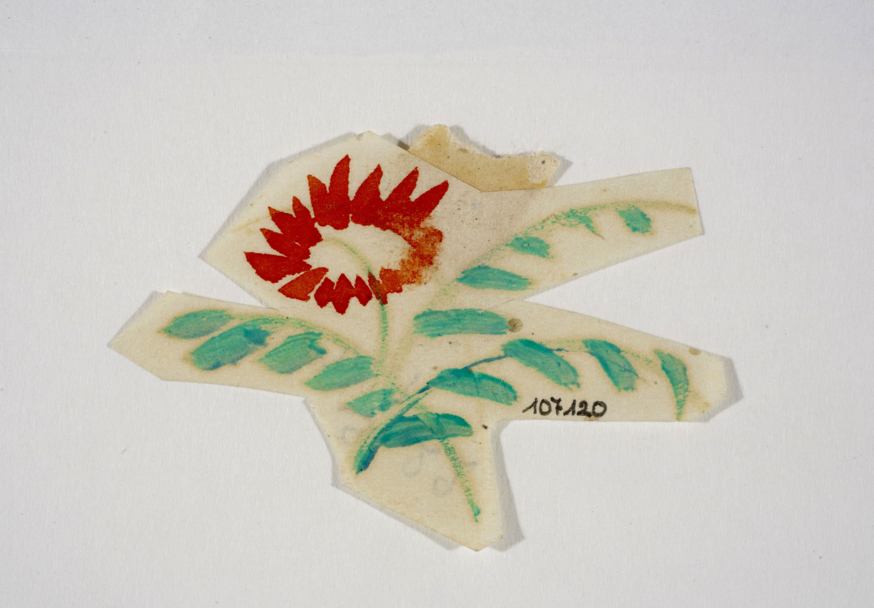 image for: Xavier Nogués - Flor. Estudi preparatori per a la decoració de vidre esmaltat - Cap a 1924-1928