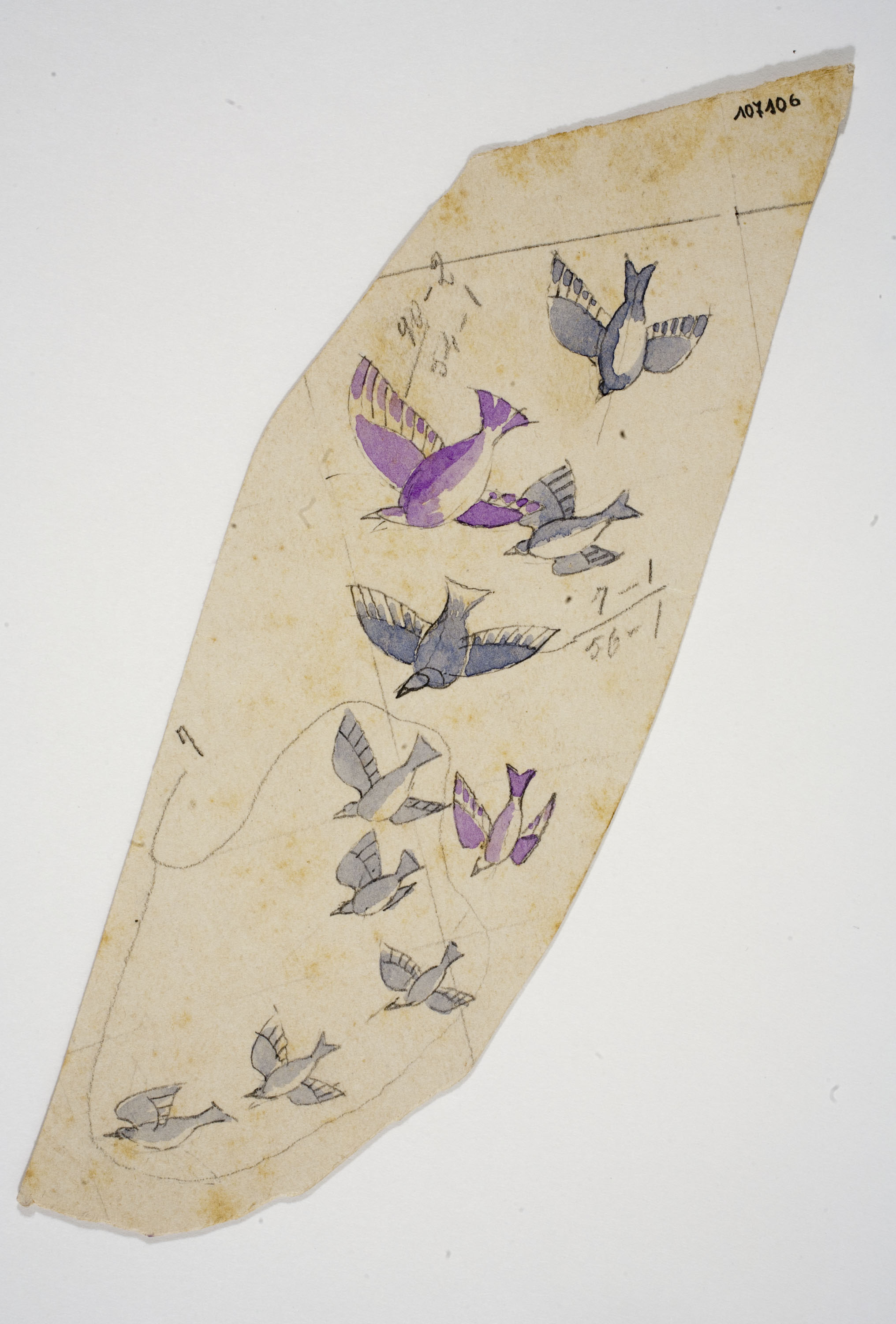 image for: Xavier Nogués - Ocells. Estudi preparatori per a la decoració de vidre esmaltat - Cap a 1924-1928