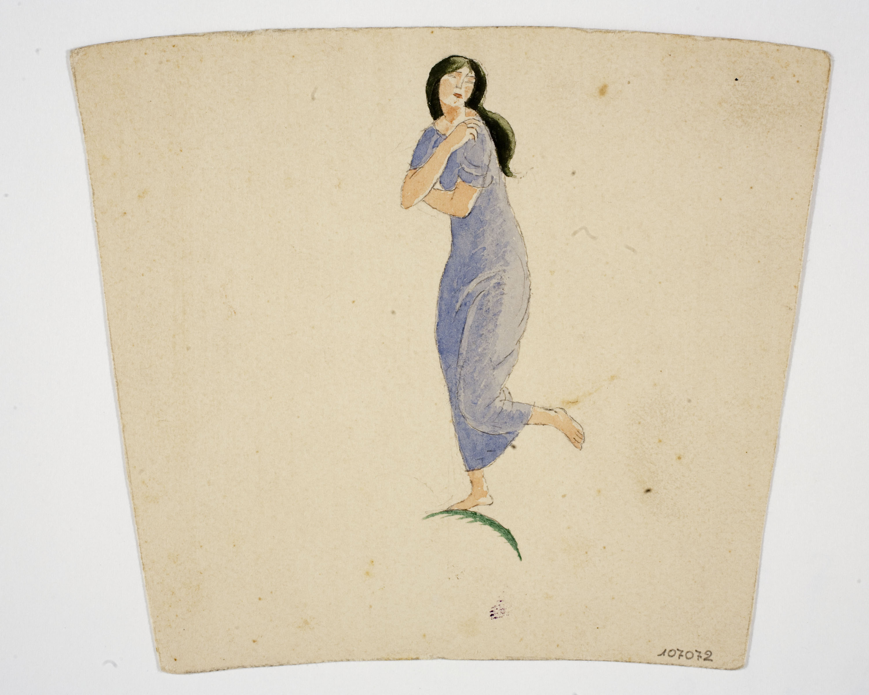 image for: Xavier Nogués - Dona ballant. Estudi preparatori per a la decoració de vidre esmaltat - Cap a 1924-1928