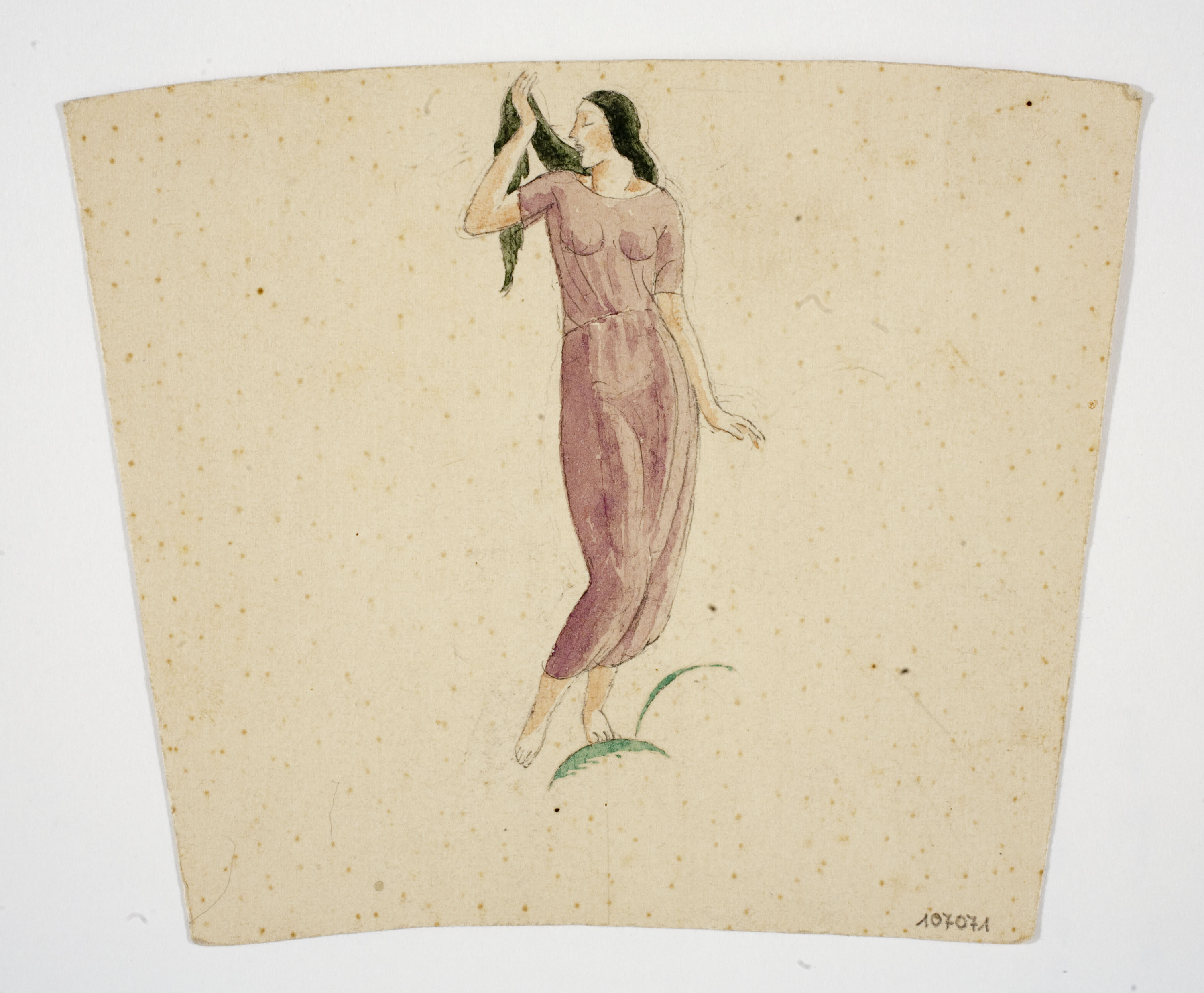 image for: Xavier Nogués - Dona ballant. Estudi preparatori per a la decoració de vidre esmaltat - Cap a 1924-1928