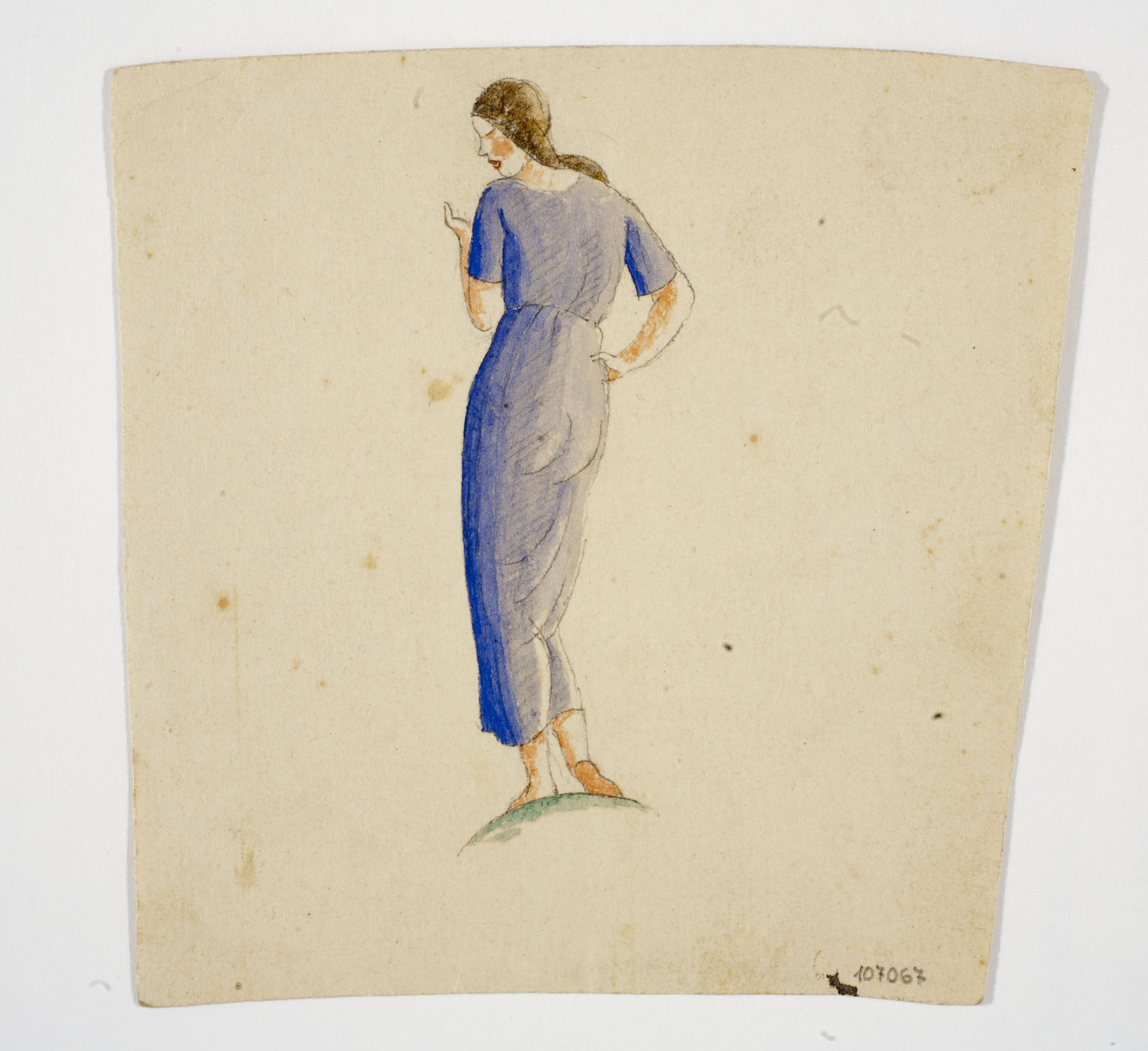 image for: Xavier Nogués - Dona d&#039;espatlles. Estudi preparatori per a la decoració de vidre esmaltat - Cap a 1924-1928