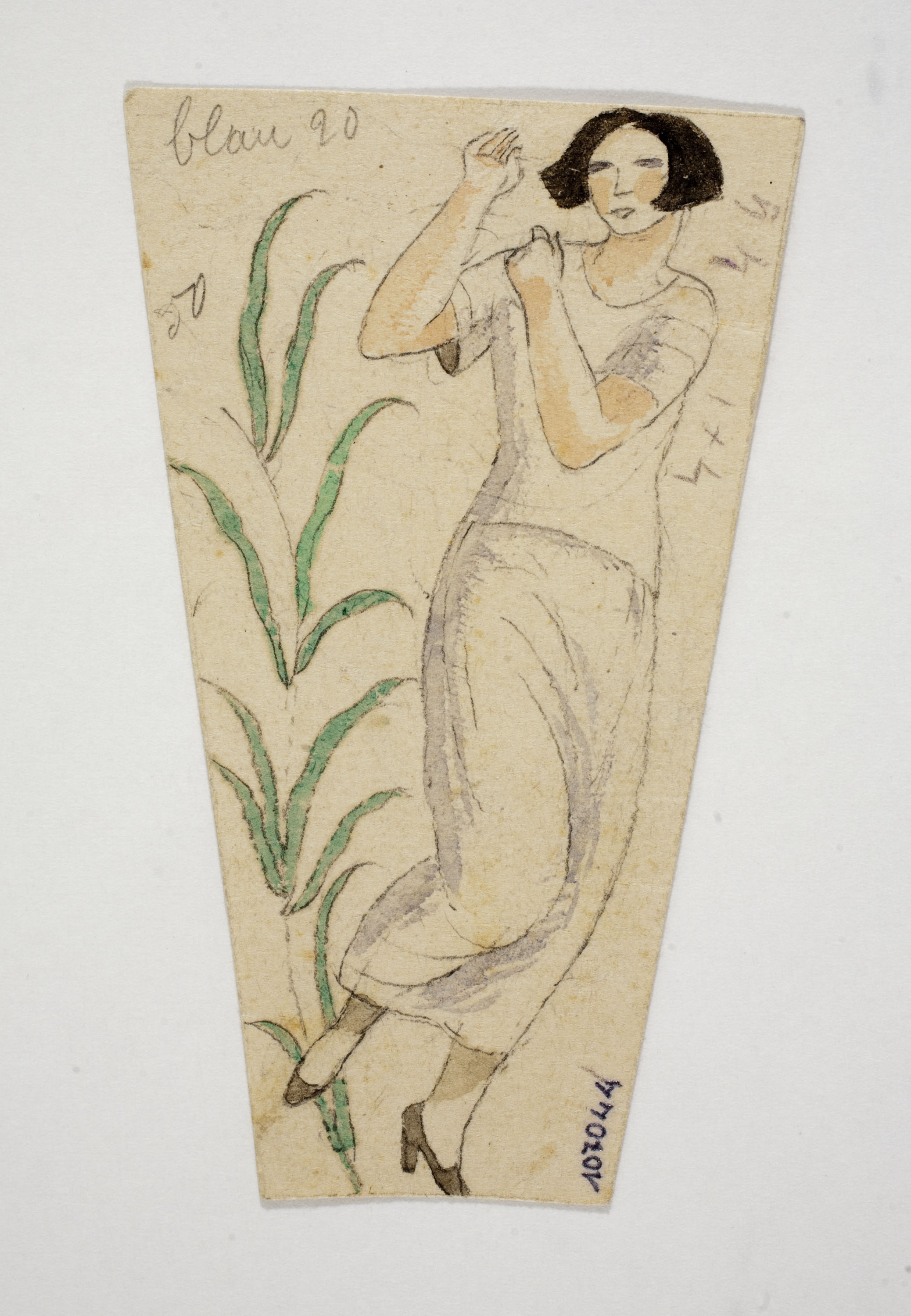 image for: Xavier Nogués - Dona ballant. Estudi preparatori per a la decoració de vidre esmaltat - Cap a 1924-1928