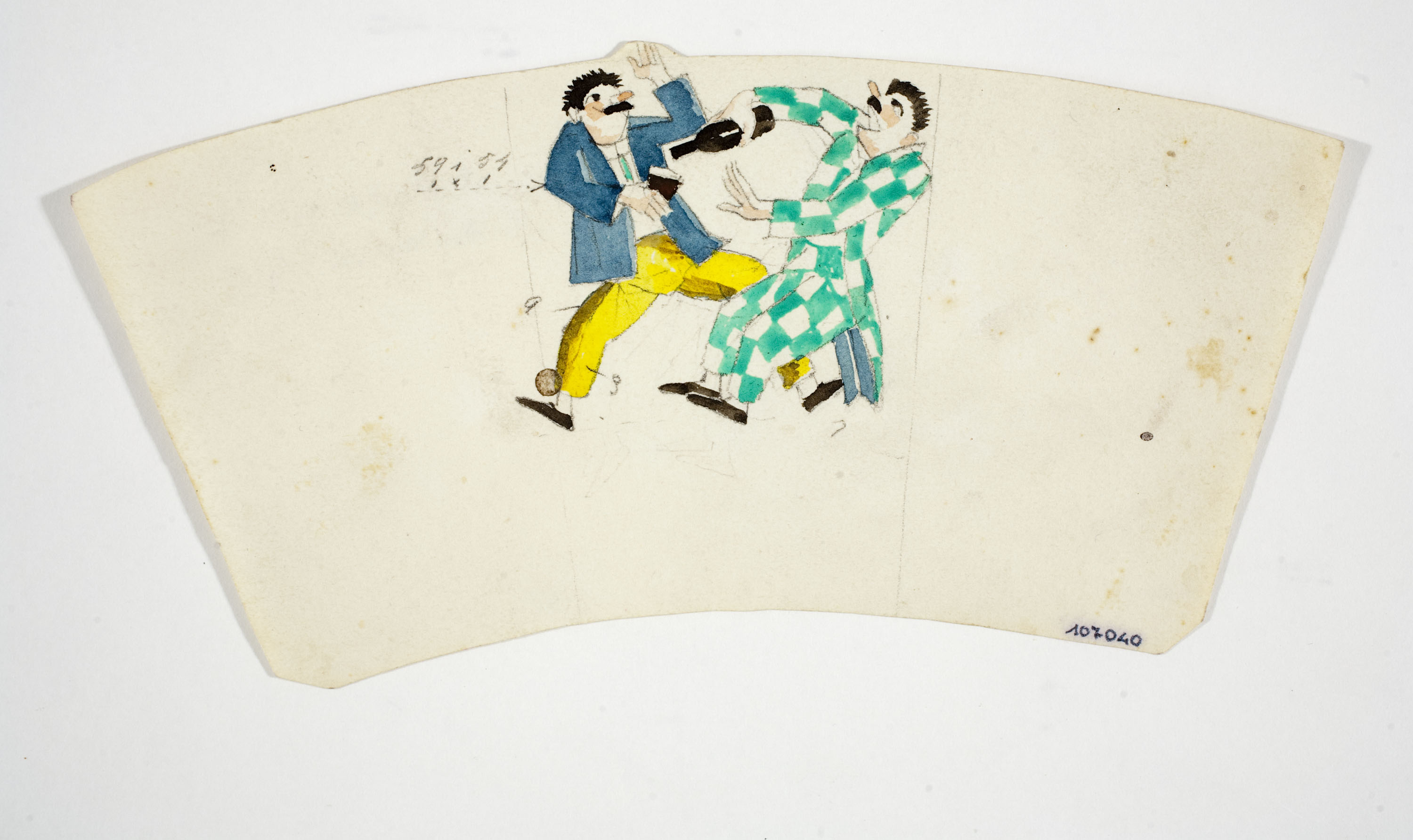 image for: Xavier Nogués - Borratxets. Estudi preparatori per a la decoració d&#039;un got de vidre esmaltat - Cap a 1924-1928