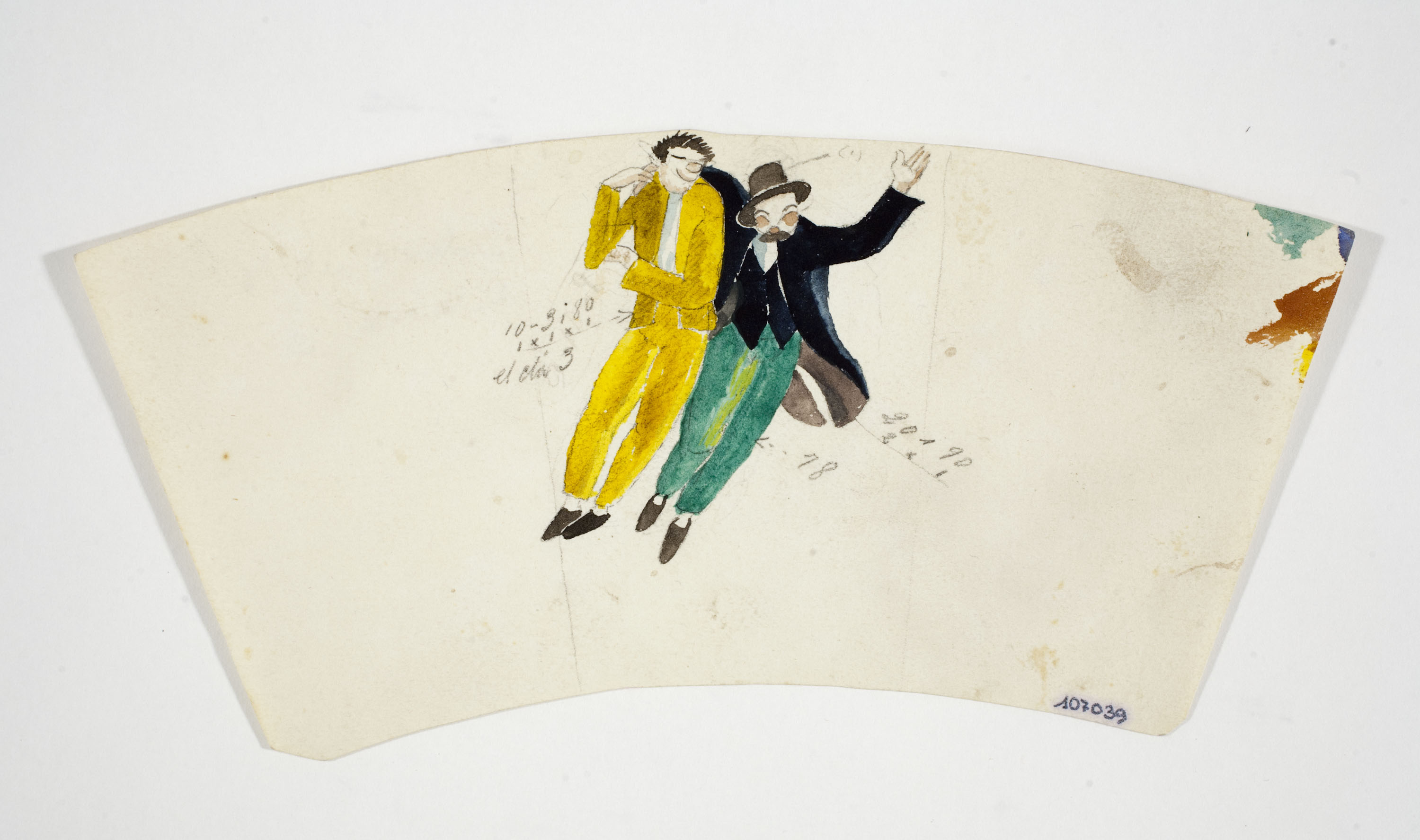 image for: Xavier Nogués - Borratxets. Estudi preparatori per a la decoració d&#039;un got de vidre esmaltat - Cap a 1924-1928