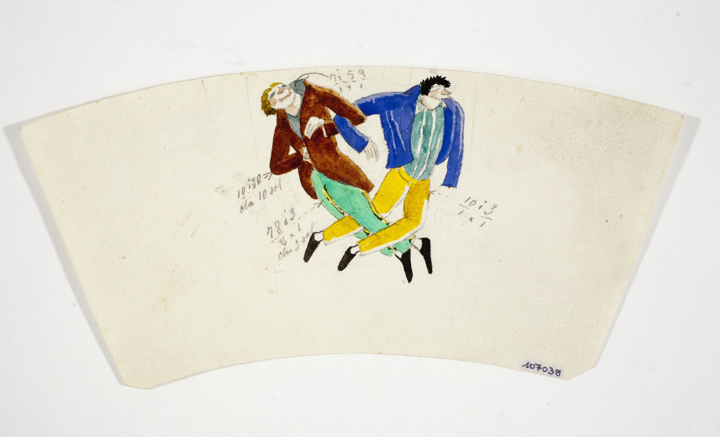 image for: Xavier Nogués - Borratxets. Estudi preparatori per a la decoració d&#039;un got de vidre esmaltat - Cap a 1924-1928