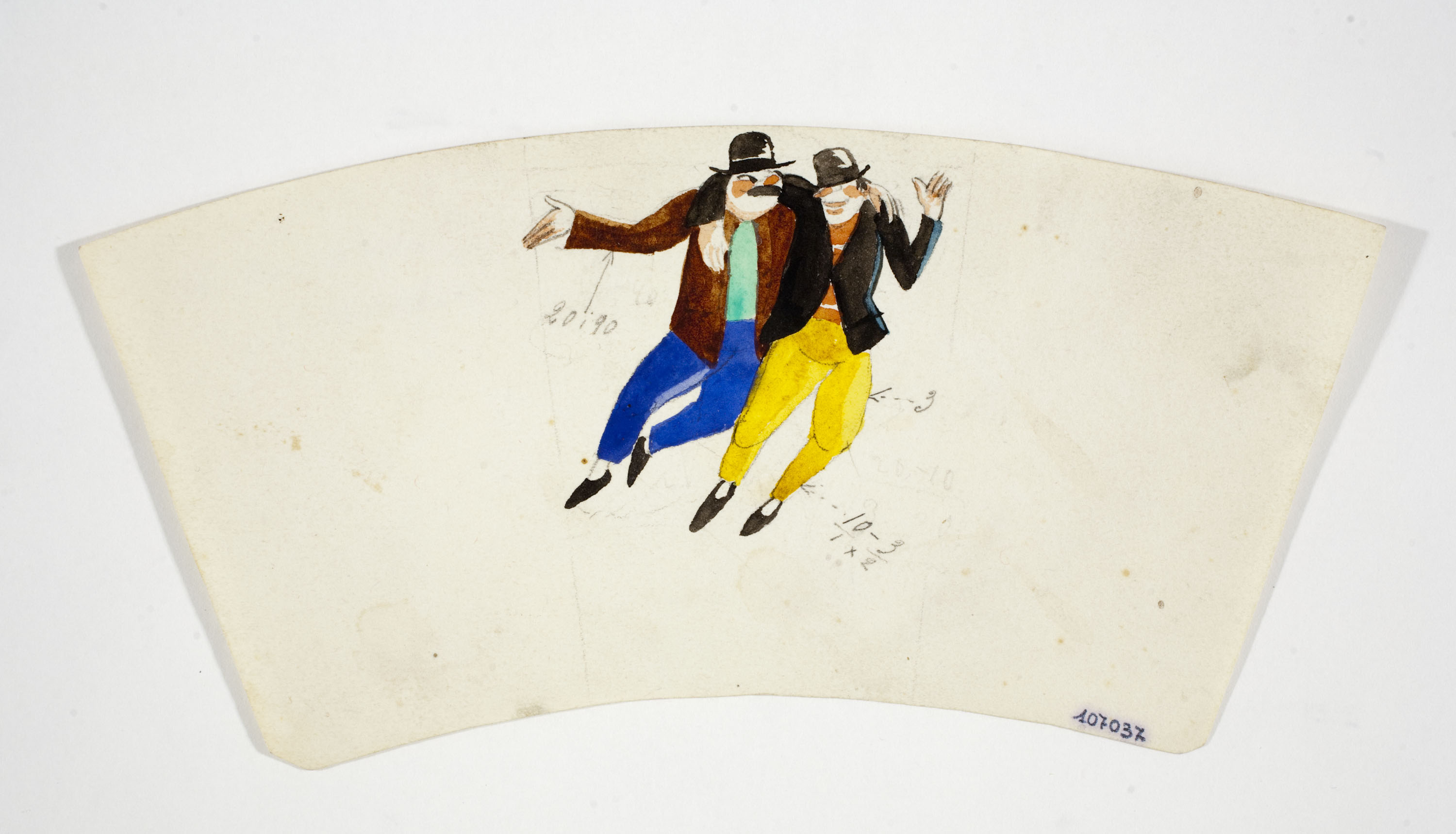 image for: Xavier Nogués - Borratxets. Estudi preparatori per a la decoració d&#039;un got de vidre esmaltat - Cap a 1924-1928