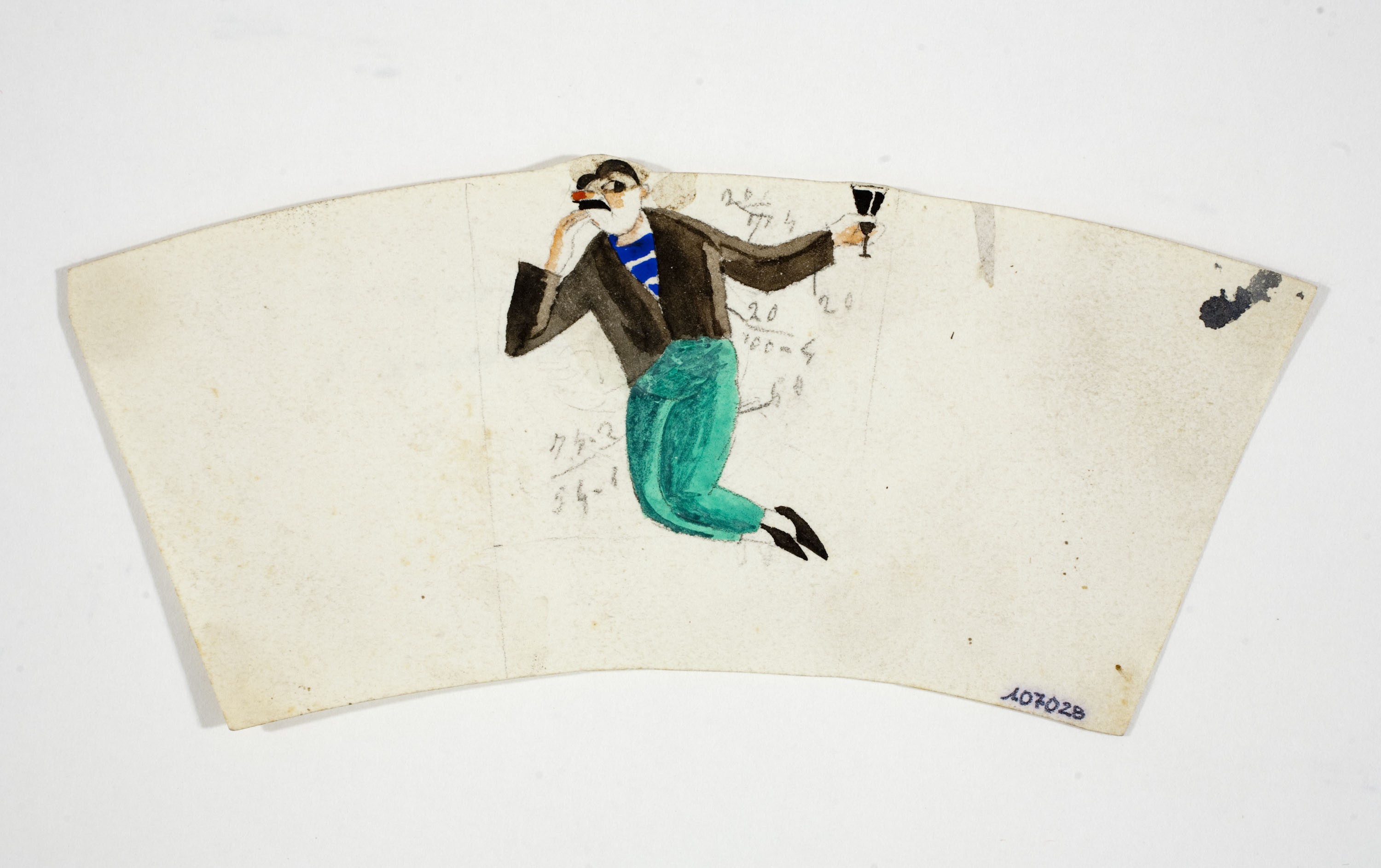image for: Xavier Nogués - Borratxet. Estudi preparatori per a la decoració d&#039;un got de vidre esmaltat - Cap a 1924-1928
