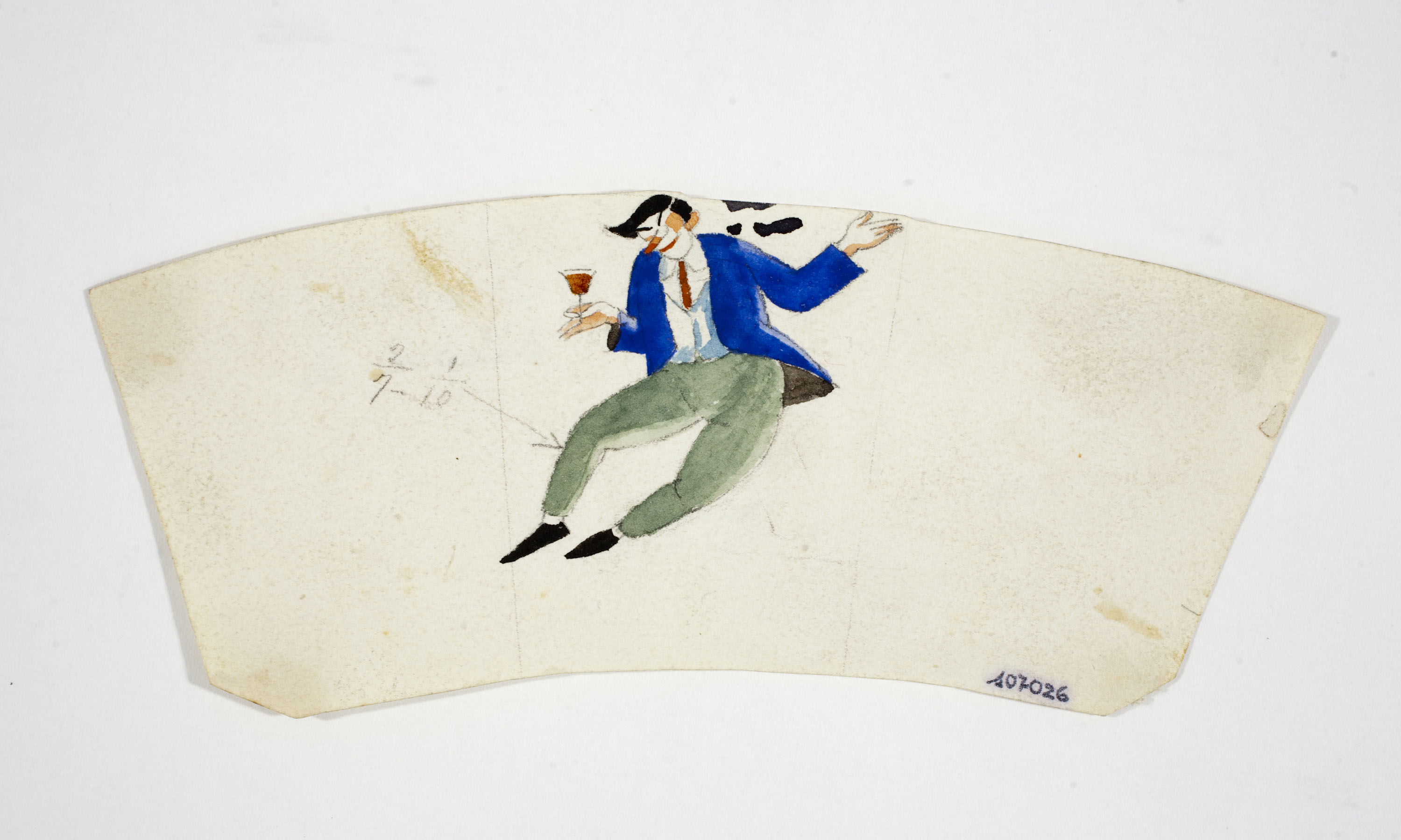 image for: Xavier Nogués - Borratxet. Estudi preparatori per a la decoració d&#039;un got de vidre esmaltat - Cap a 1924-1928