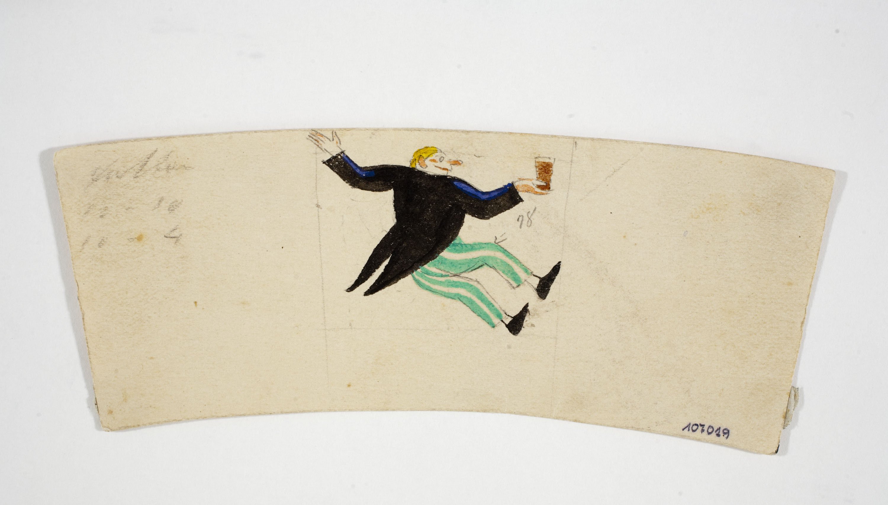 image for: Xavier Nogués - Borratxet. Estudi preparatori per a la decoració d&#039;un got de vidre esmaltat - Cap a 1924-1928