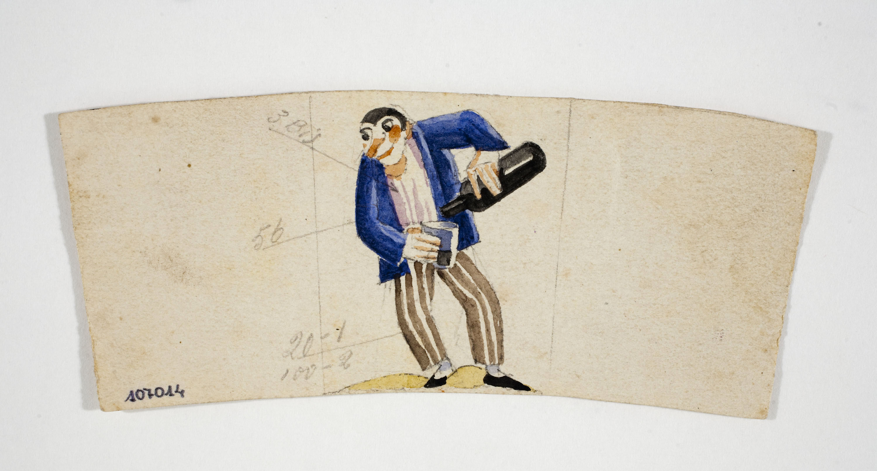 image for: Xavier Nogués - Borratxet. Estudi preparatori per a la decoració d&#039;un got de vidre esmaltat - Cap a 1924-1928