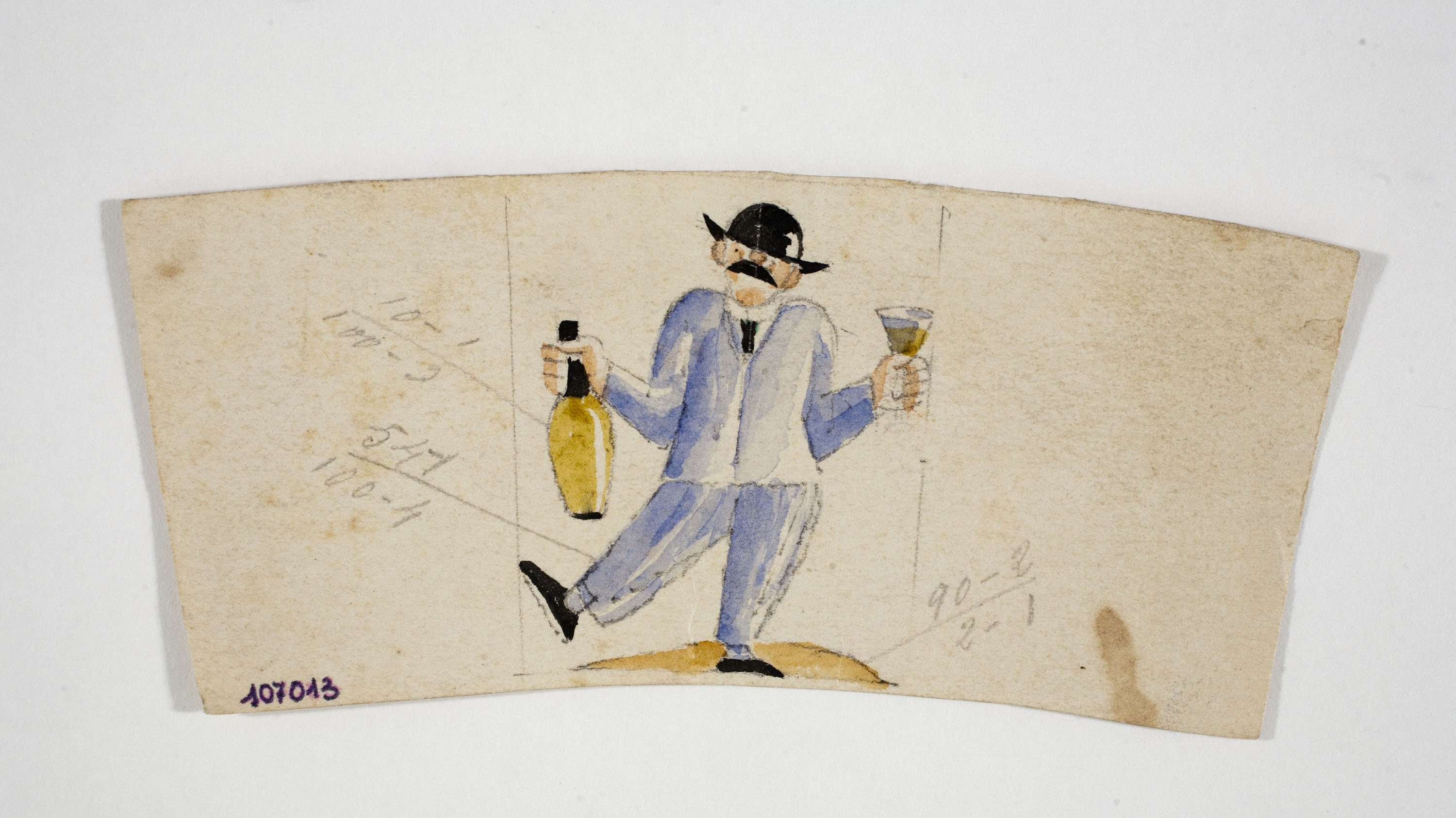 image for: Xavier Nogués - Borratxet. Estudi preparatori per a la decoració d&#039;un got de vidre esmaltat - Cap a 1924-1928
