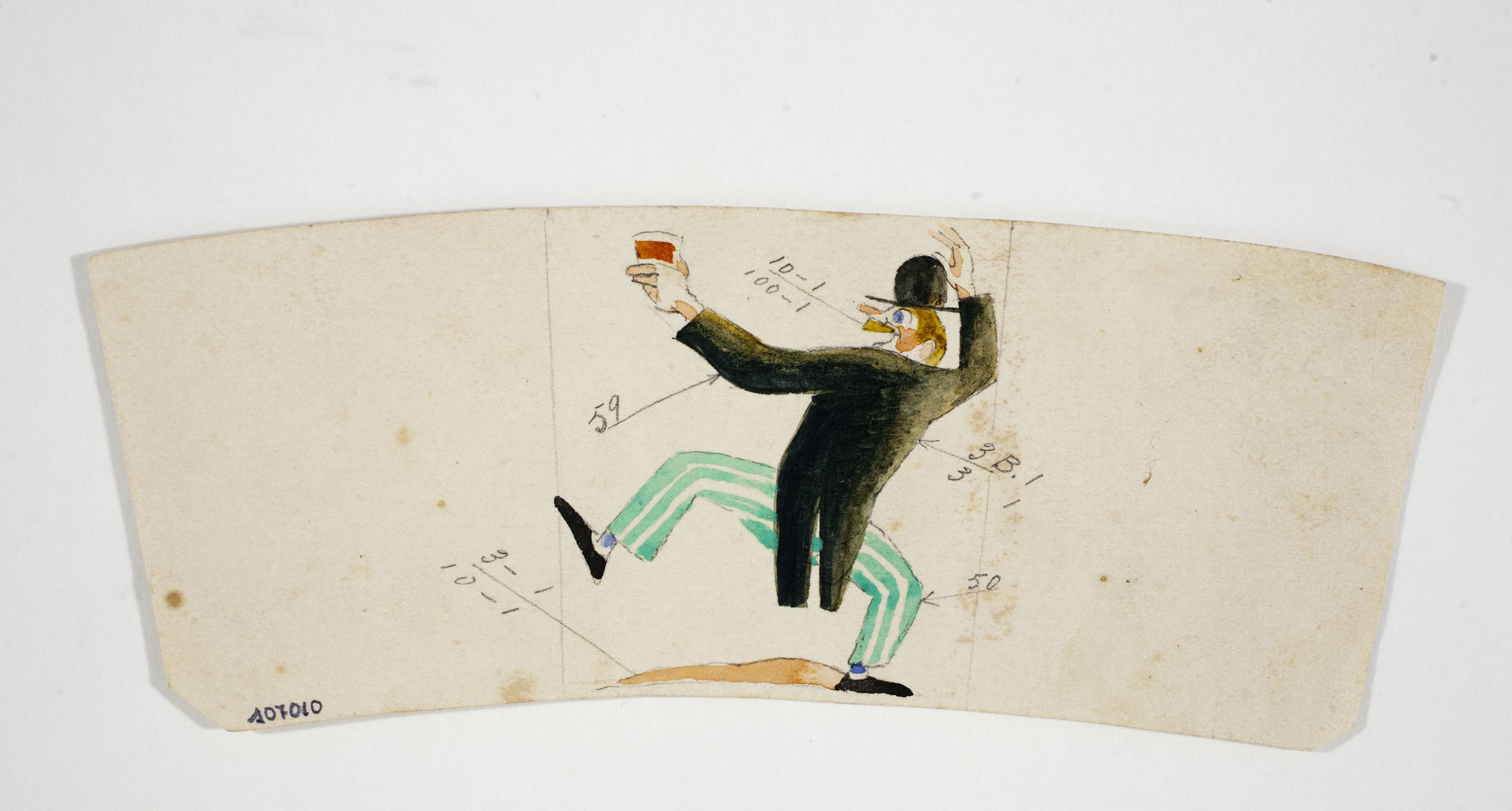 image for: Xavier Nogués - Borratxet. Estudi preparatori per a la decoració d&#039;un got de vidre esmaltat - Cap a 1924-1928