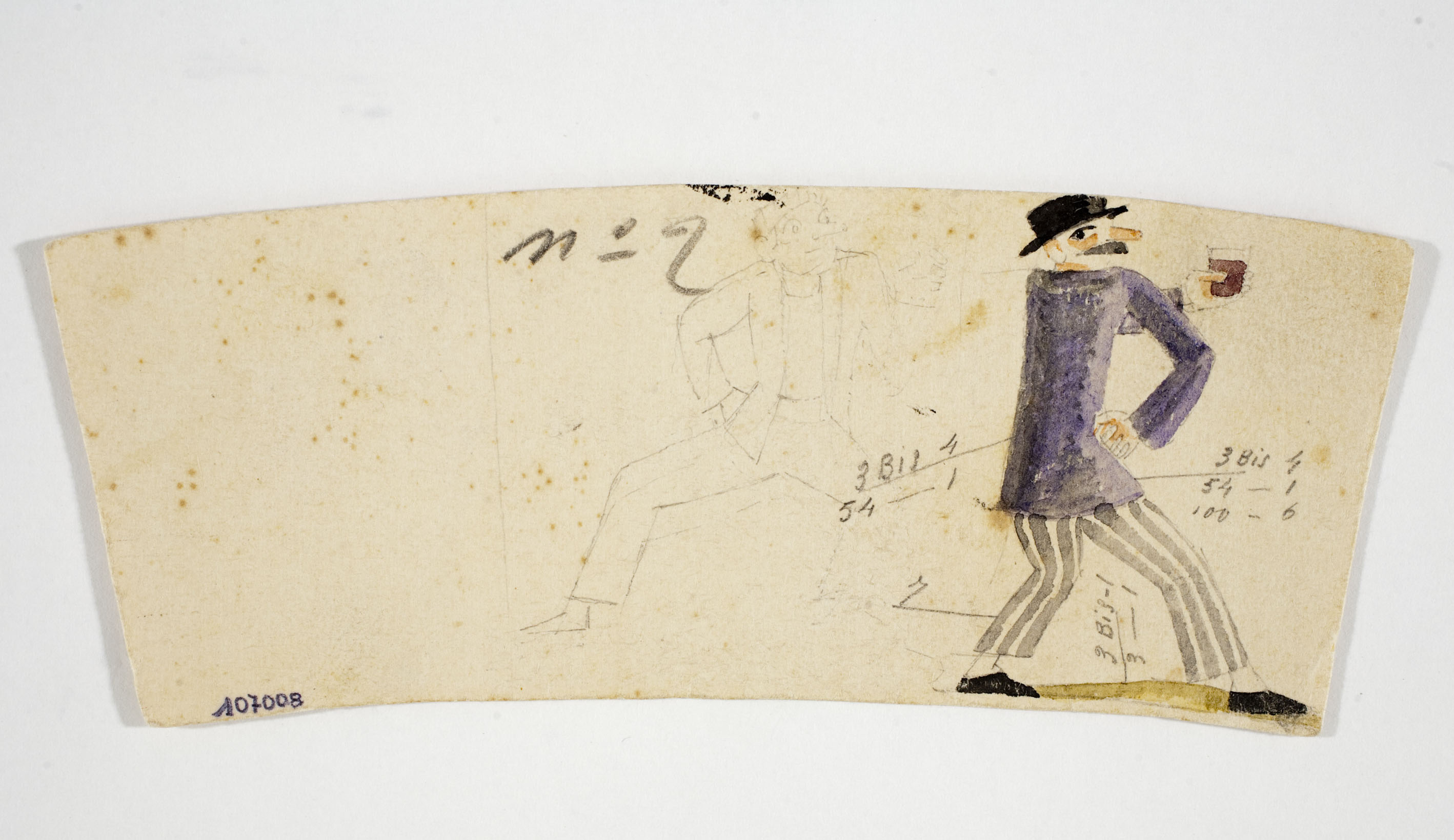 image for: Xavier Nogués - Borratxet. Estudi preparatori per a la decoració d&#039;un got de vidre esmaltat - Cap a 1924-1928