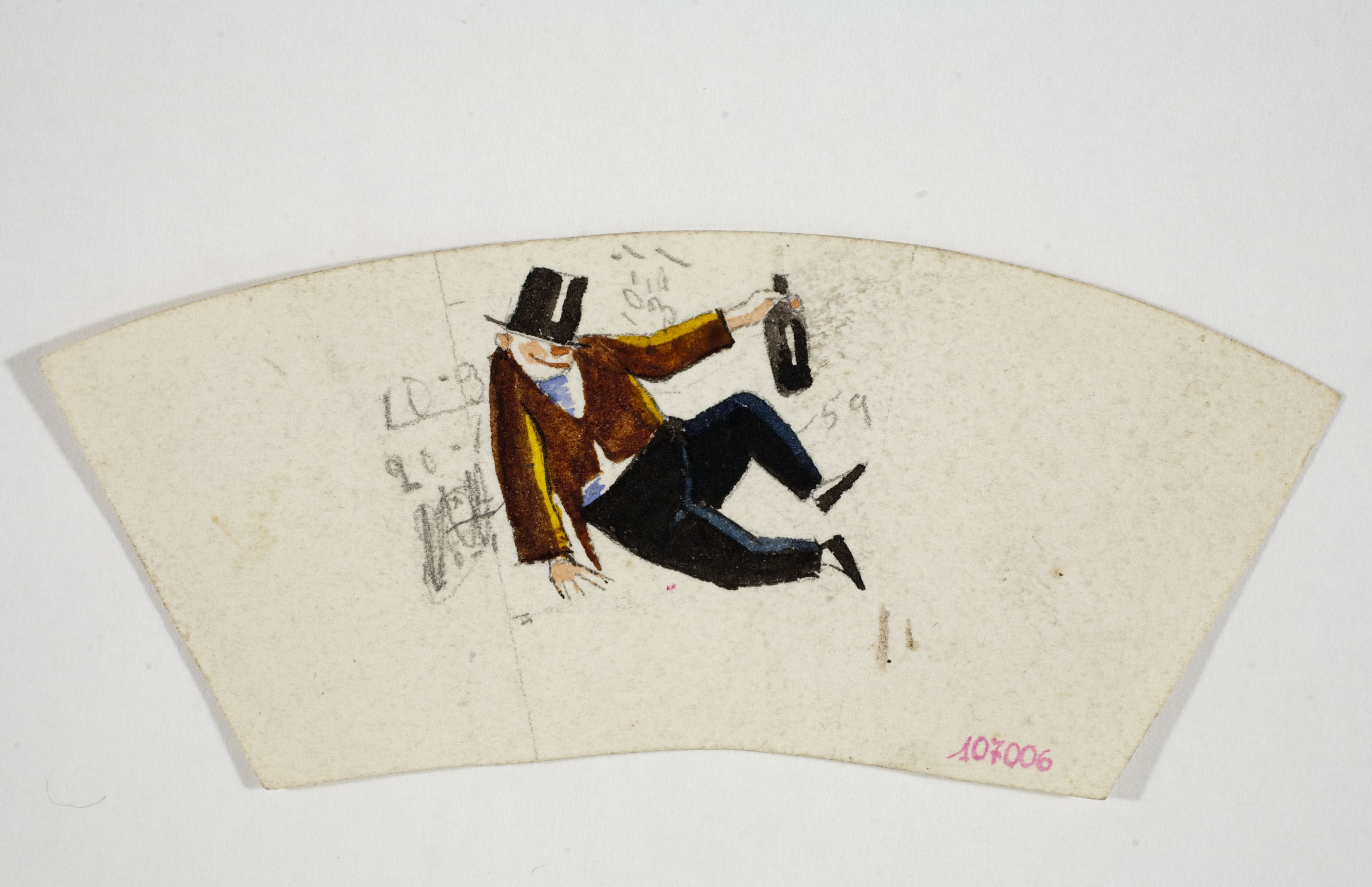 image for: Xavier Nogués - Borratxet. Estudi preparatori per a la decoració d&#039;un got de vidre esmaltat - Cap a 1924-1928