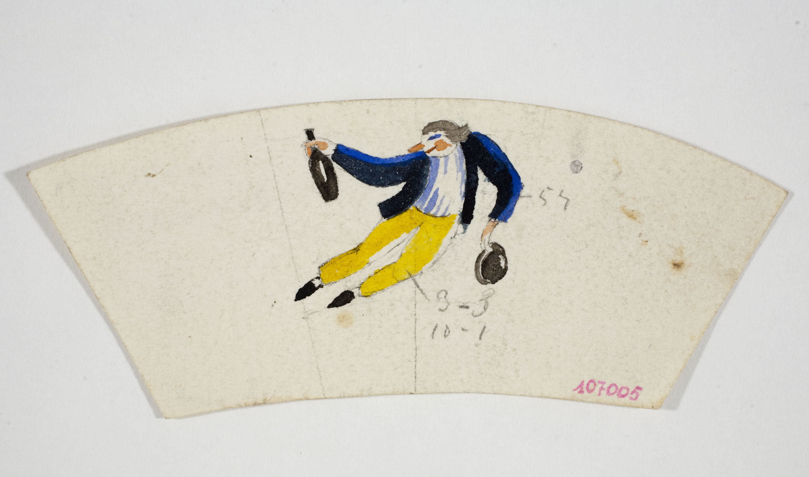 image for: Xavier Nogués - Borratxet. Estudi preparatori per a la decoració d&#039;un got de vidre esmaltat - Cap a 1924-1928