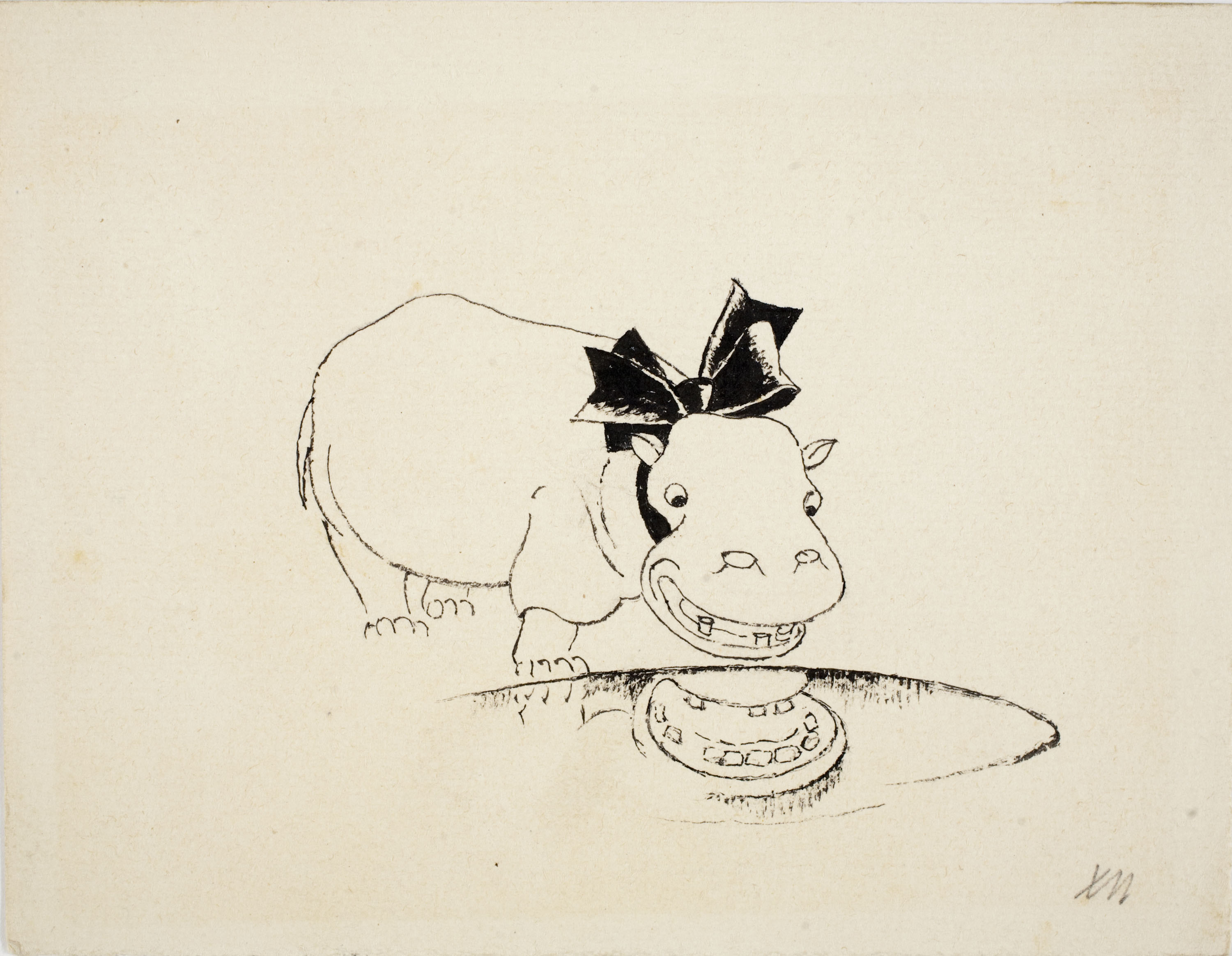 image for: Xavier Nogués - Hipopòtam (il·lustració per al «Bestiari» de Joan Oliver) - Cap a 1937