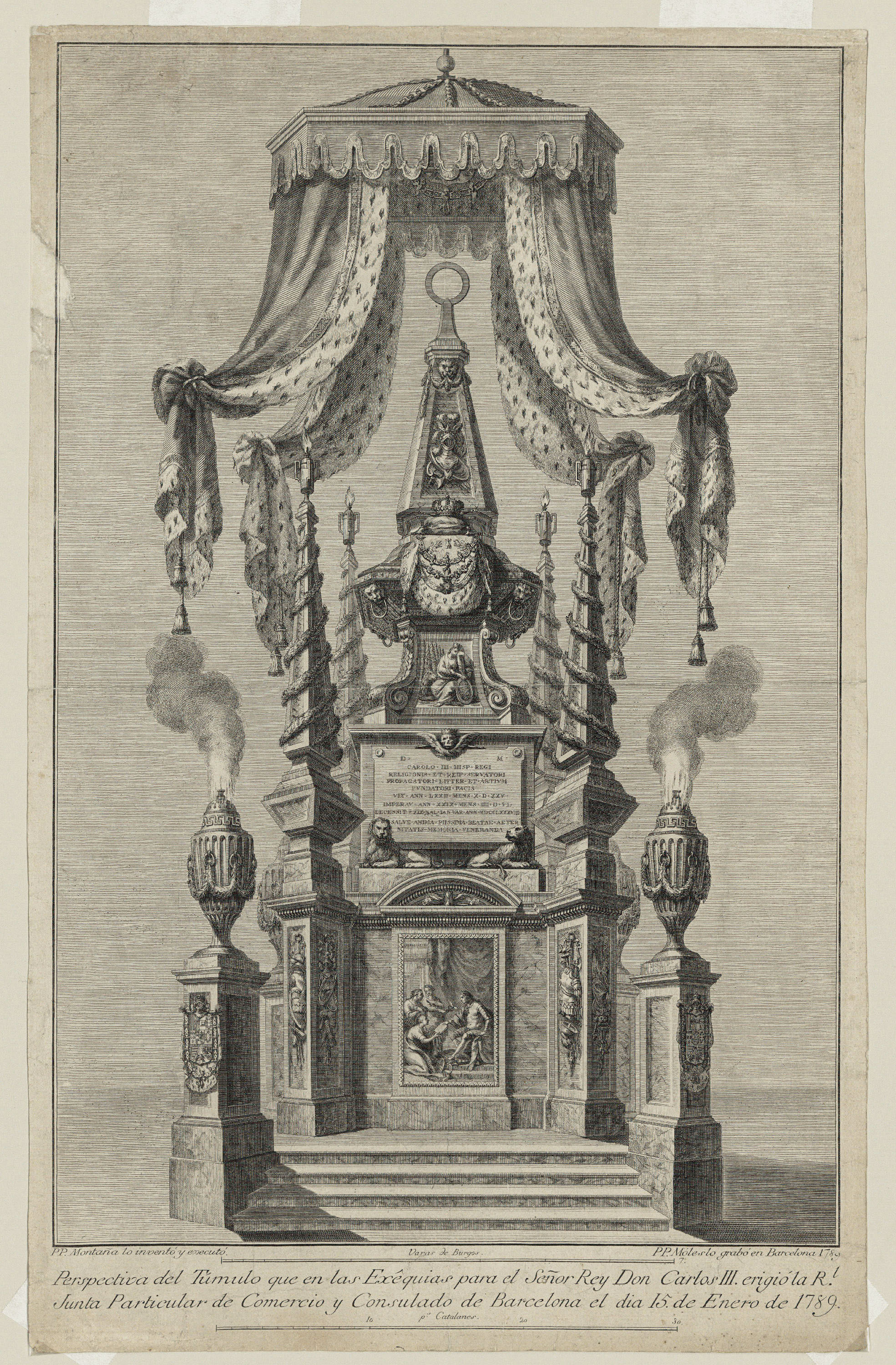 image for: Pasqual Pere Moles Corones - Túmul de Carles III a Barcelona - 1789
