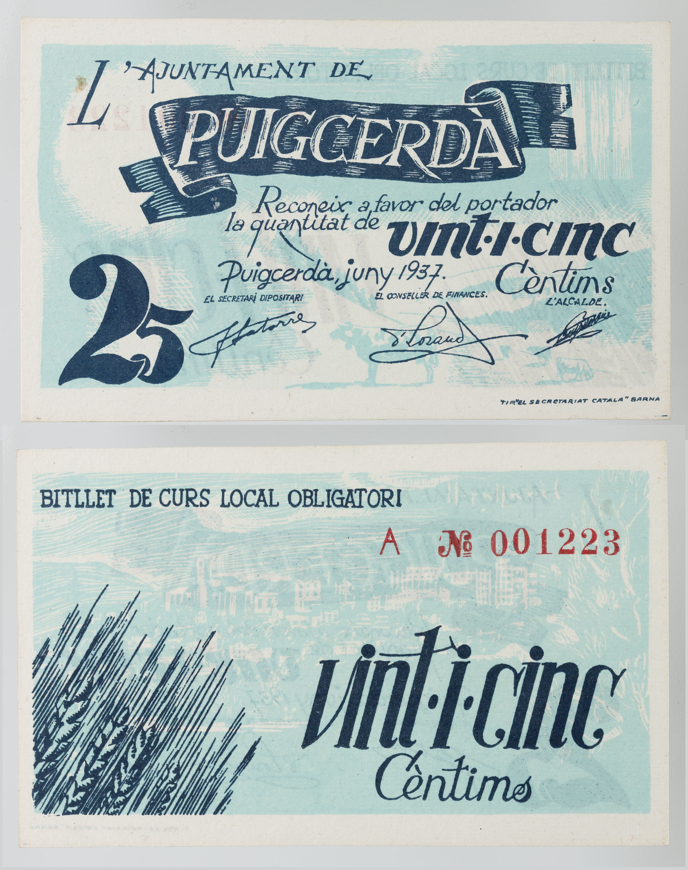 image for: No author avaliable - 25 cèntims - 1937