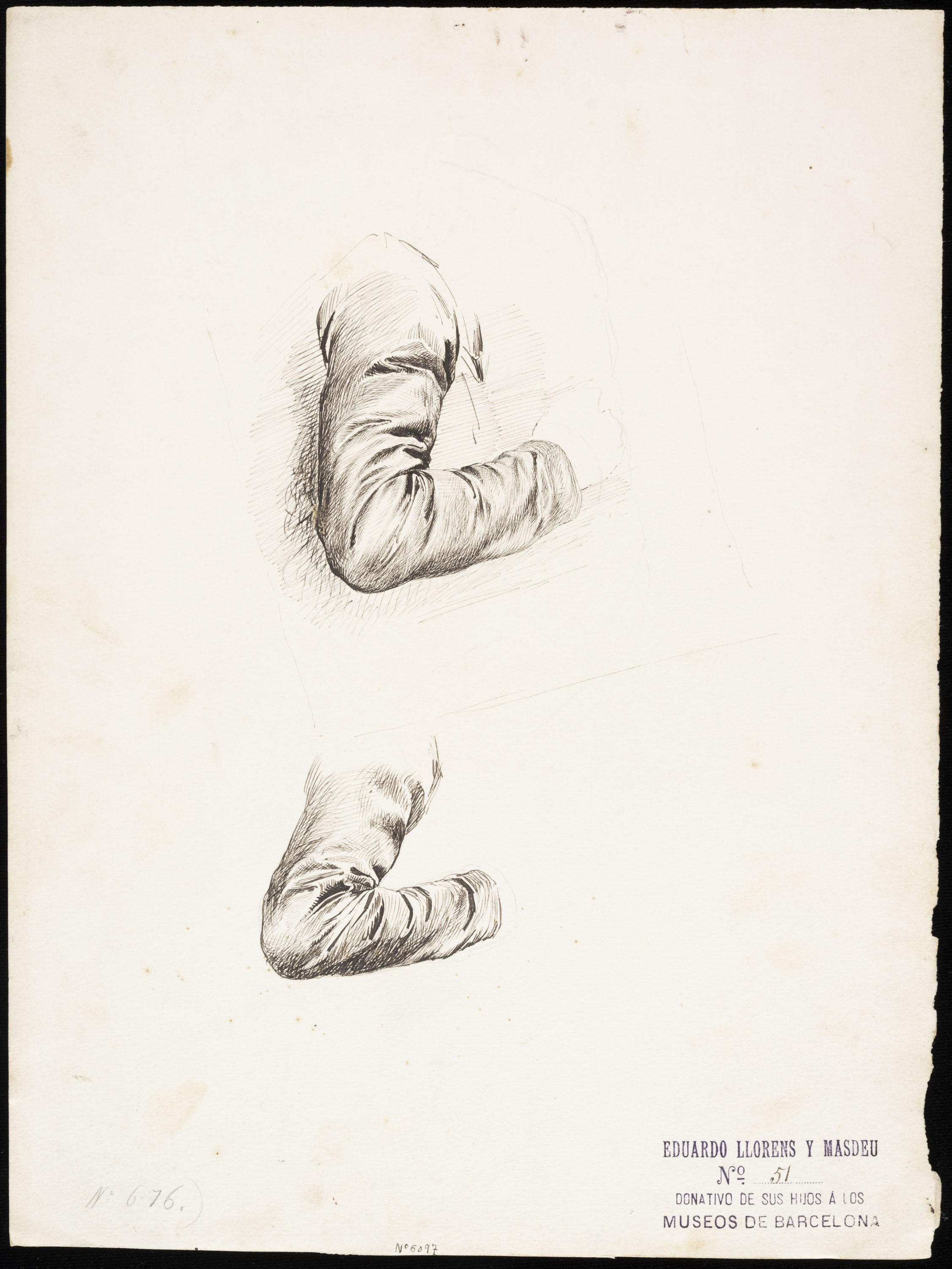 image for: Eduard Llorens - Estudi de mànigues - Cap a 1854-1864