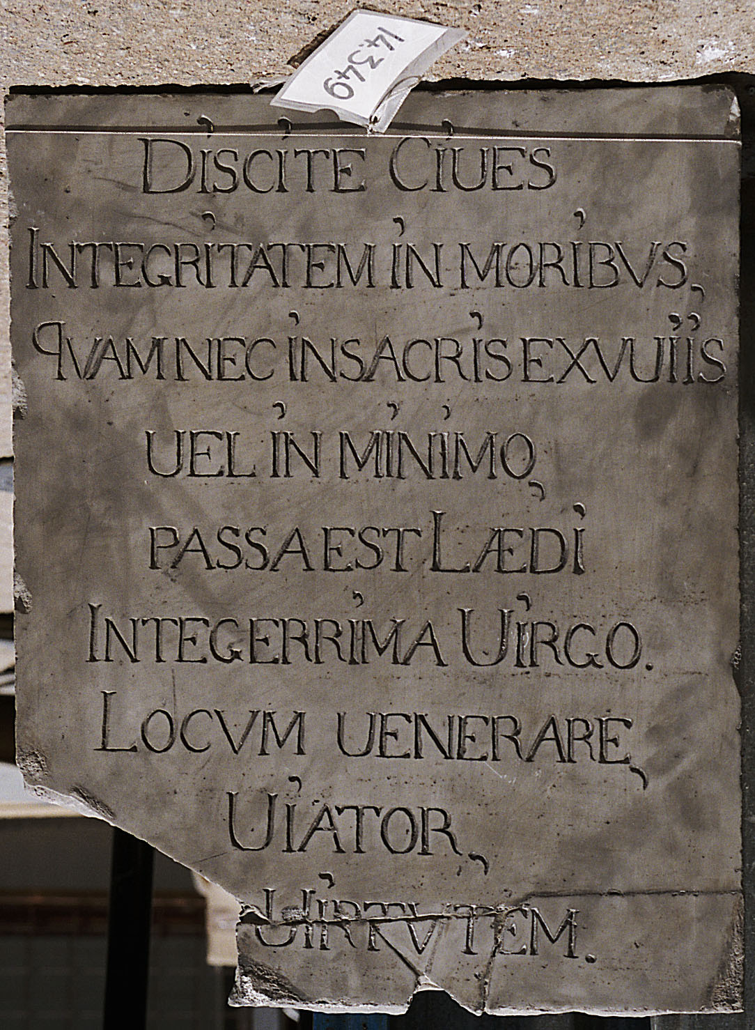 image for: Anònim - Làpida commemorativa per a la piràmide de l&#039;àngel (Barcelona) - 1748