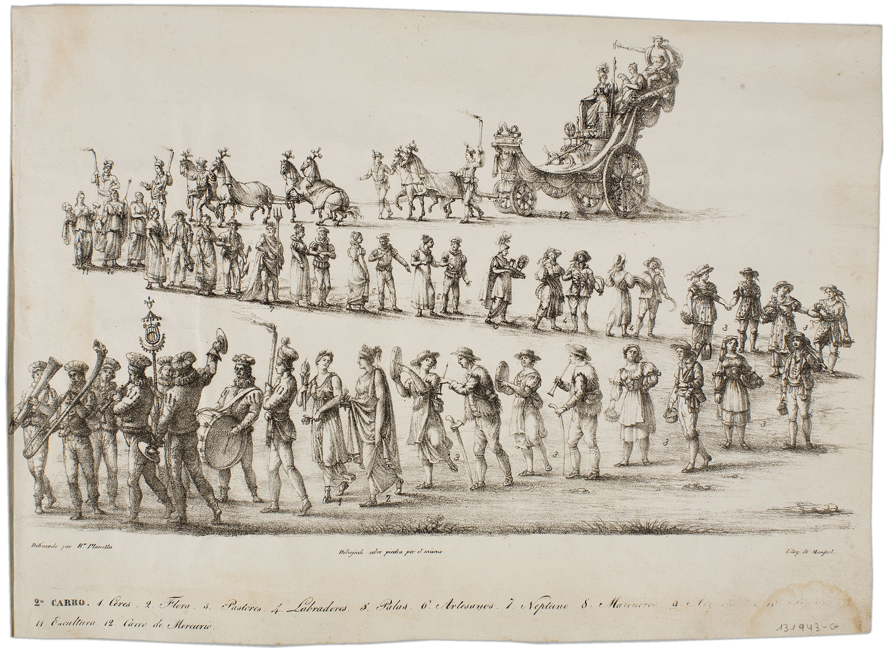 image for: Bonaventura Planella - Segon carro  (Màscara reial commemorativa de la visita de Ferran VII i Maria Josepa Amàlia de Saxònia a Barcelona) - 1828