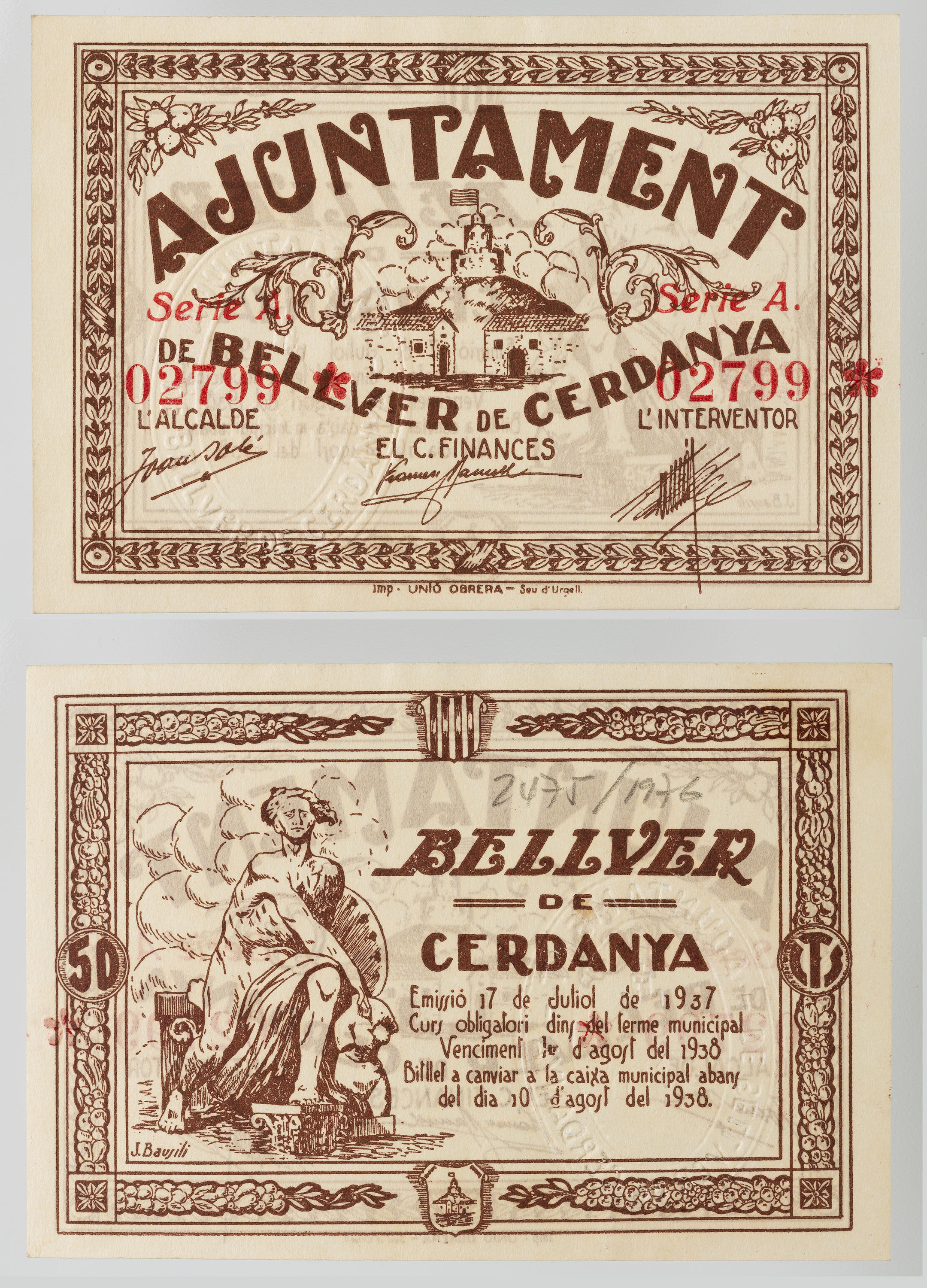 image for: No author avaliable - 50 cèntims - 1937