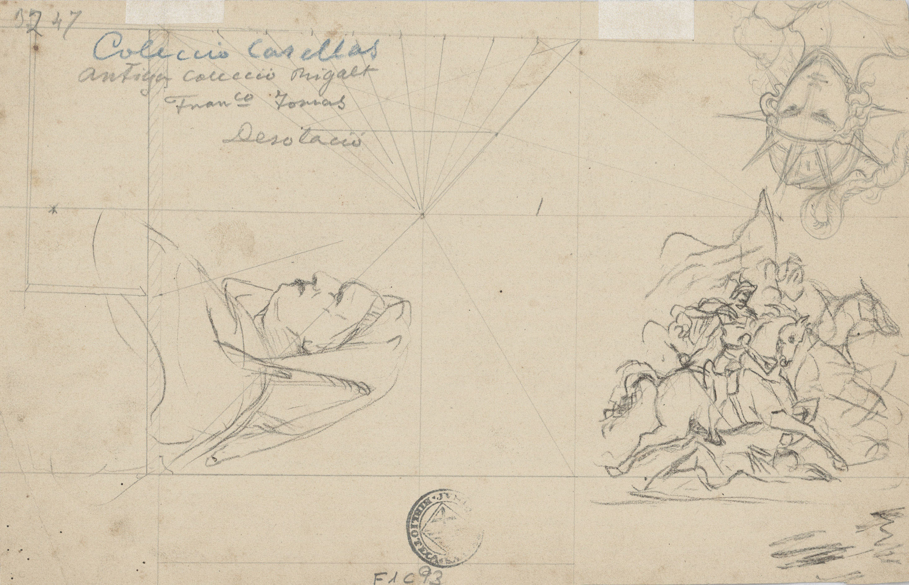 image for: Francesc Torras - Desolació (anvers) / Diversos apunts (revers) - Cap a 1859