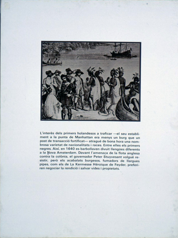 image for: Carles Fontserè - Plafó 3. Primer assentament: 1626 «Henri Hudson mercadejant amb Algonquis i Mohawks» - 1984