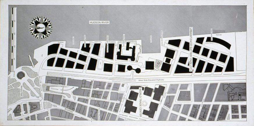 image for: Carles Fontserè - Plafó 133 1984-90: projectes urbans. Plànol urbanització Battery Park - 1955-1968