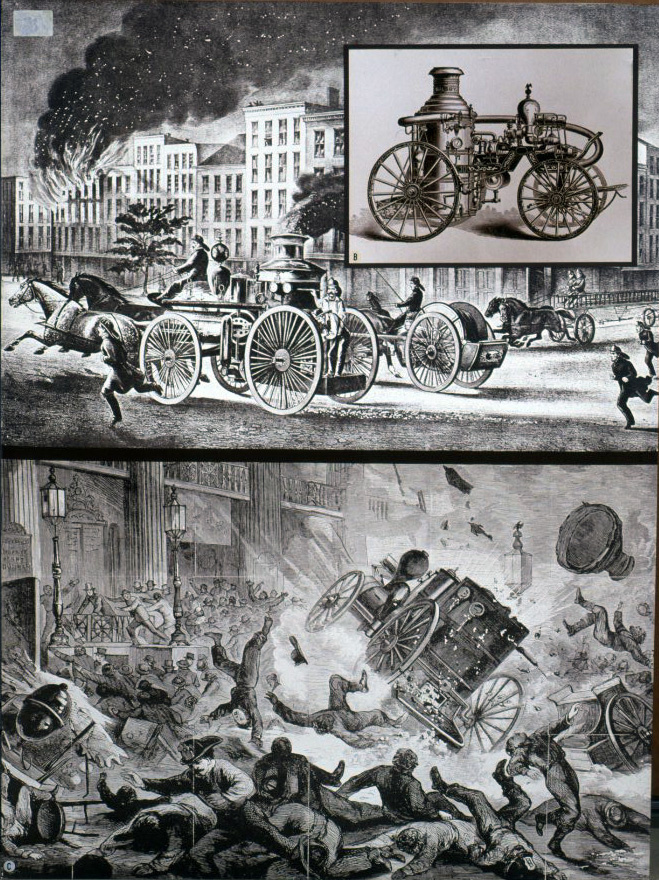 image for: Carles Fontserè - Plafó 40. Nova York 1626-1990: bombers del vuit-cents anant a apagar foc - 1984