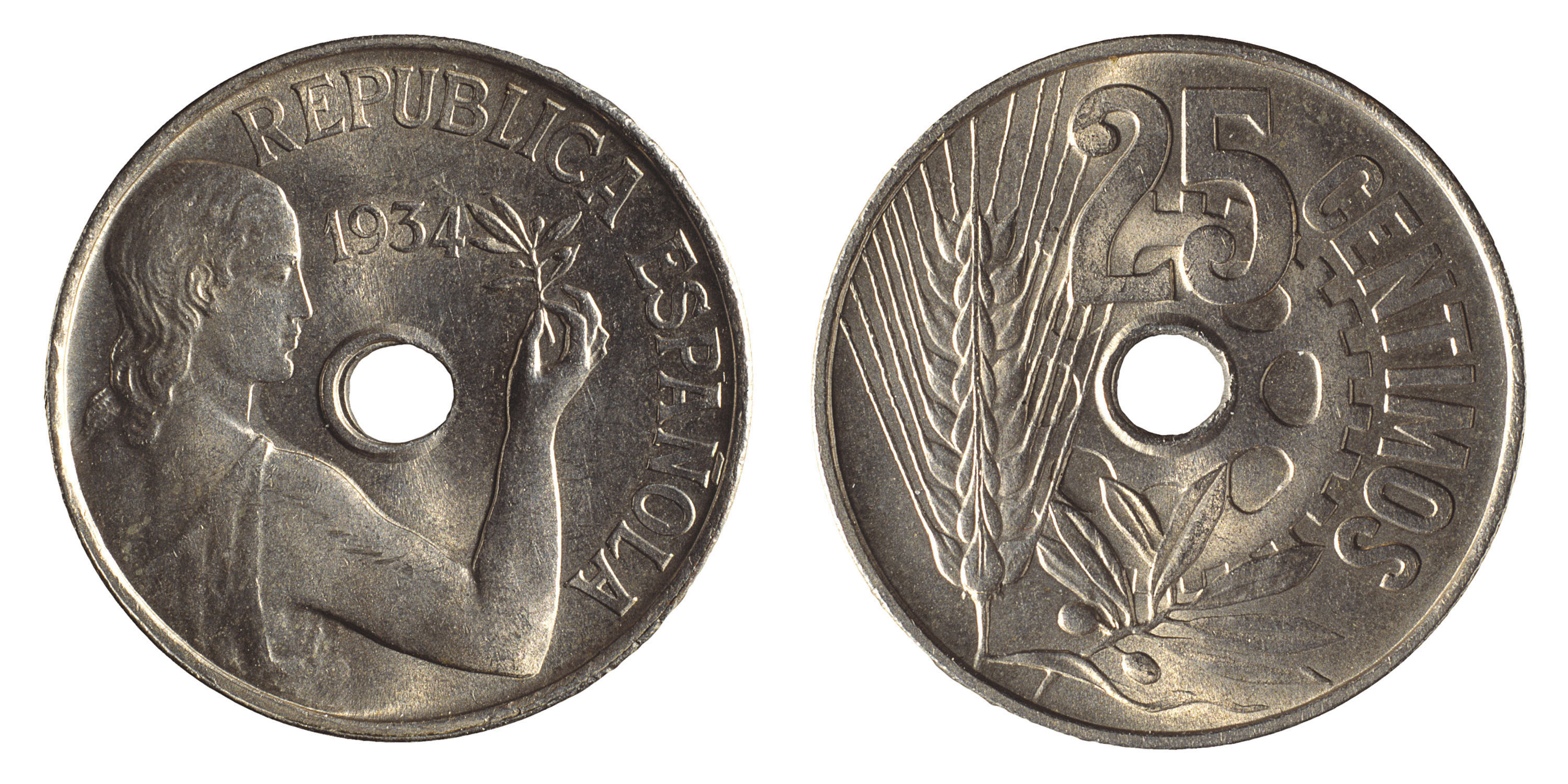 image for: Segona República - 25 cèntims - 1934