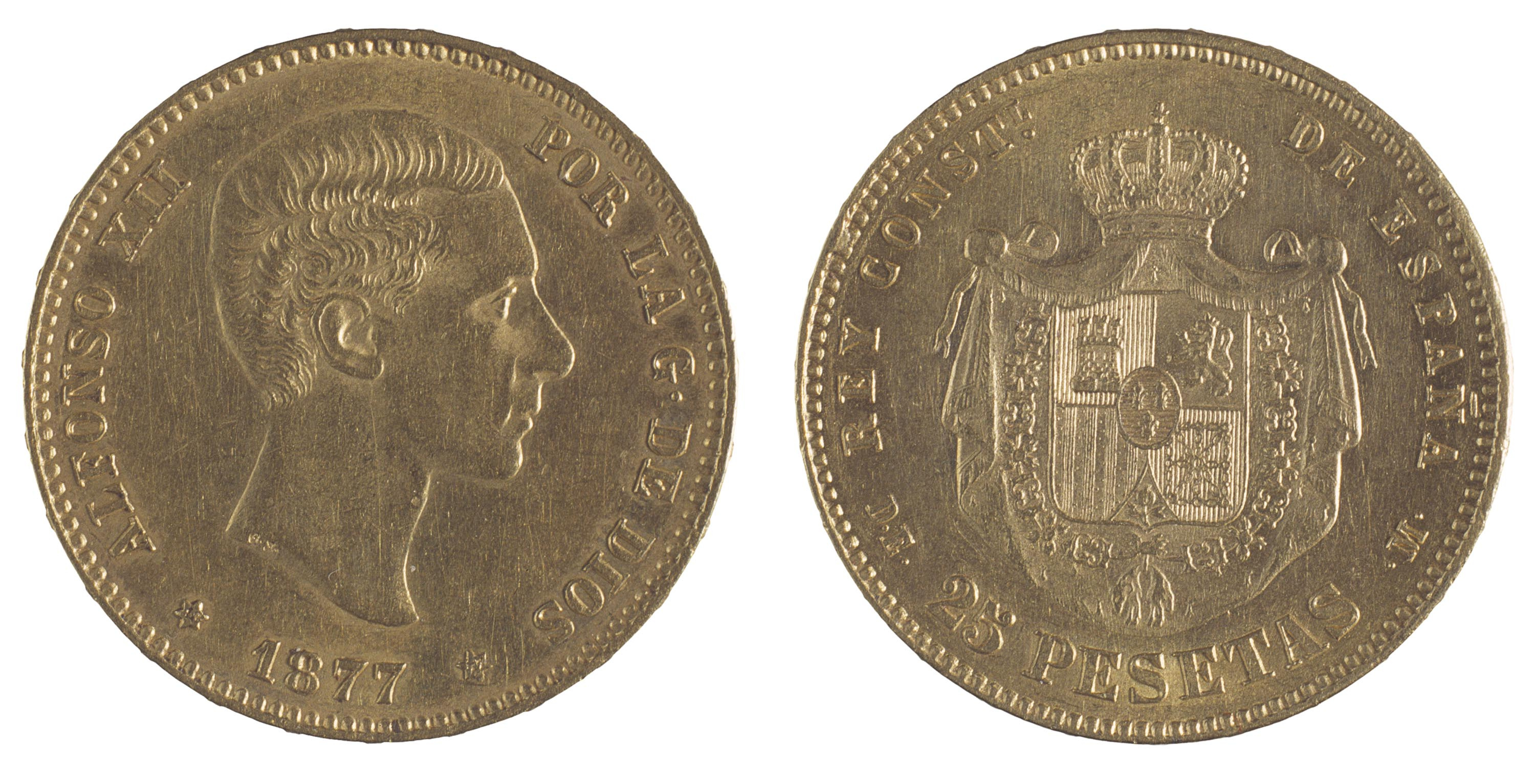image for: Alfons XII d&#039;Espanya - 25 pessetes - 1877
