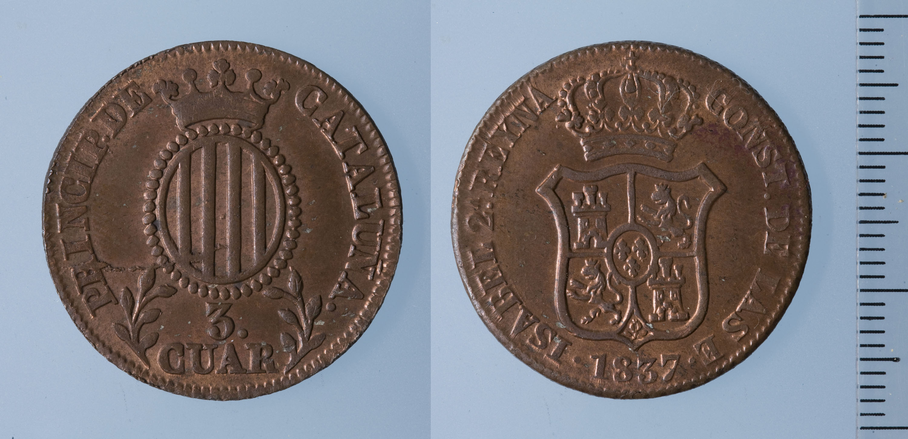 image for: Isabel II d&#039;Espanya - 3 quartos - 1837