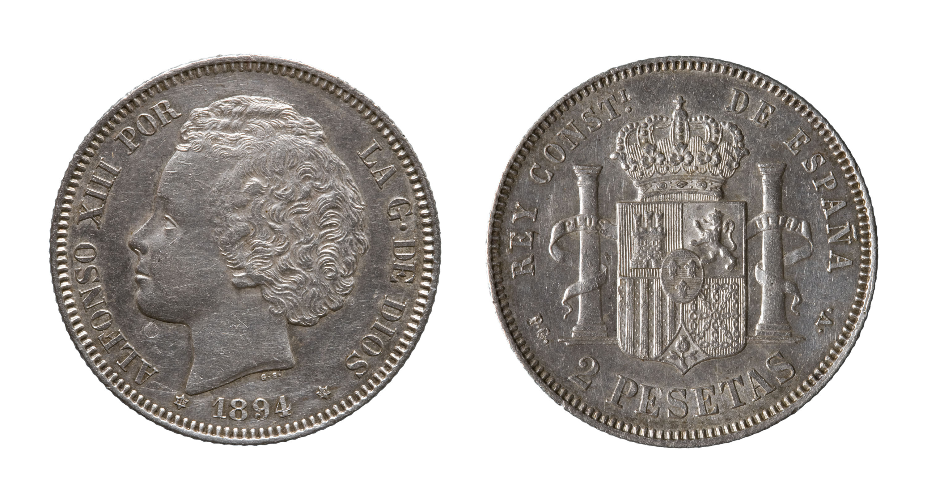 image for: Alfons XIII d'Espanya - 2 pessetes - 1894