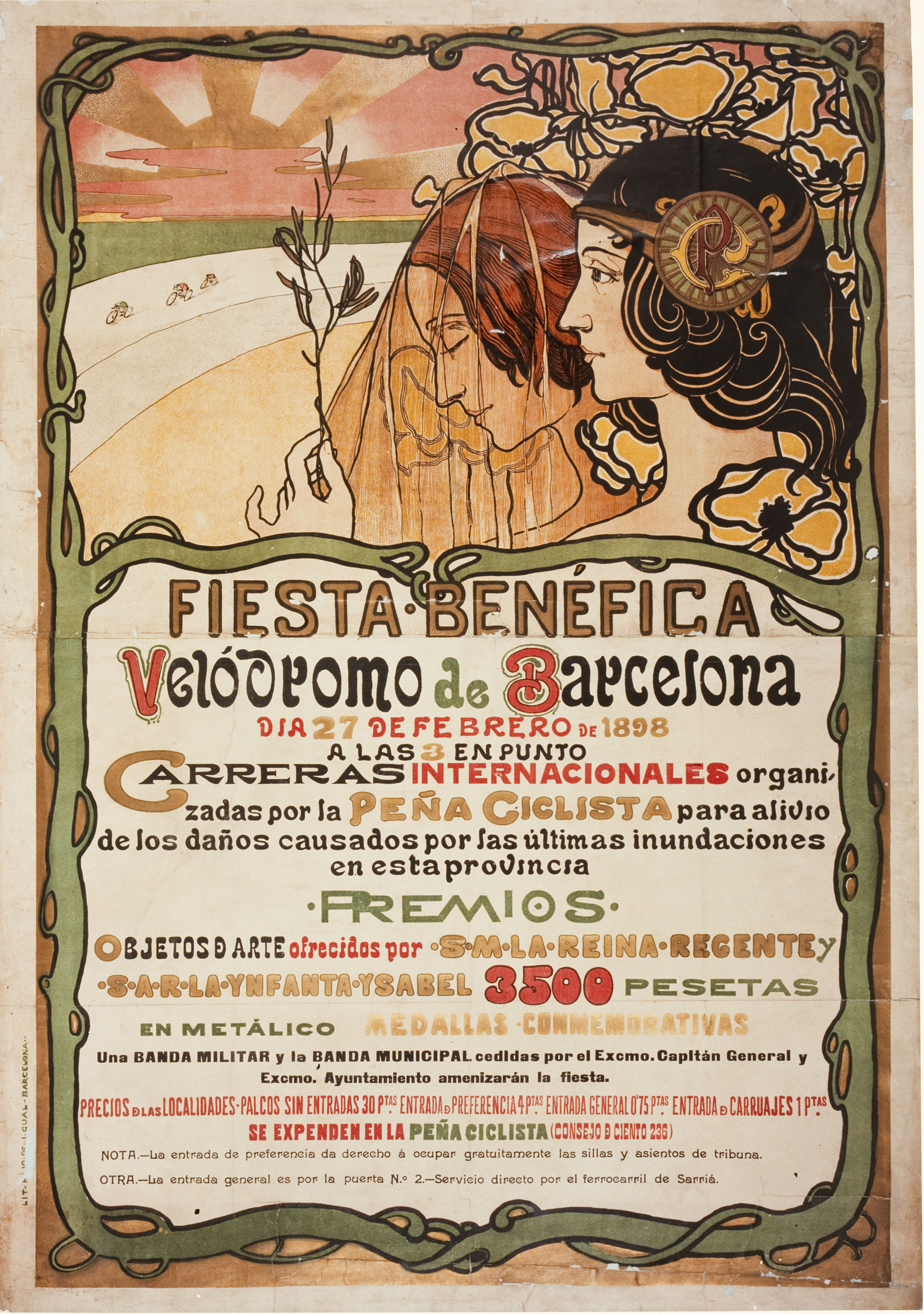 image for: Adrià Gual - Fiesta benéfica. Velódromo de Barcelona - 1898