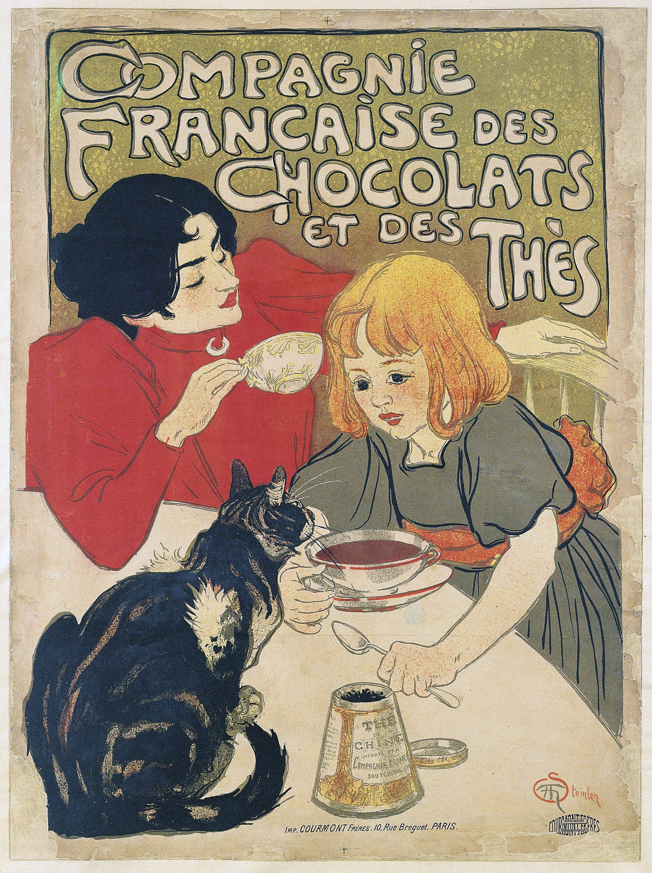 image for: Théophile Alexandre Steinlen - Compagnie Francaise des Chocolats et des Thès - 1895