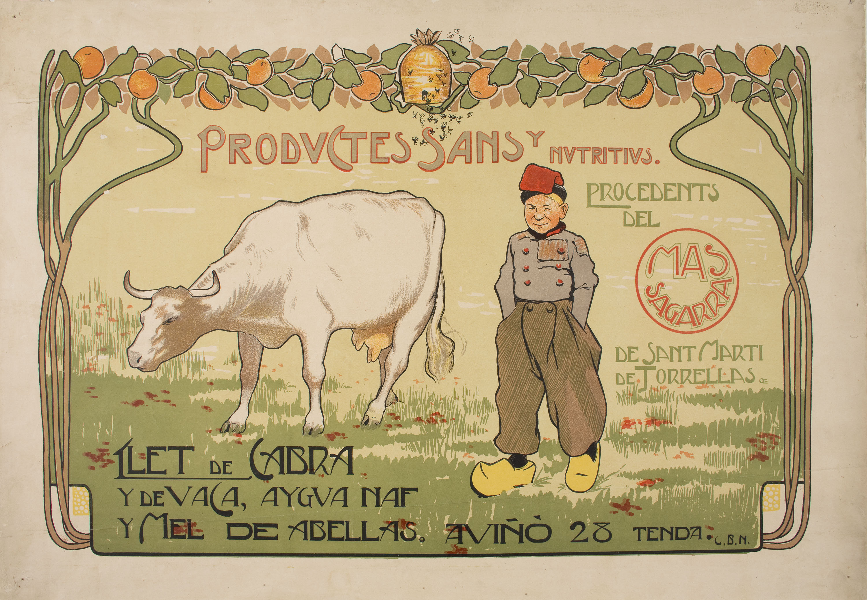 image for: Antoni Utrillo - Productes sans y nutritius procedents del Mas Sagarra - 1902