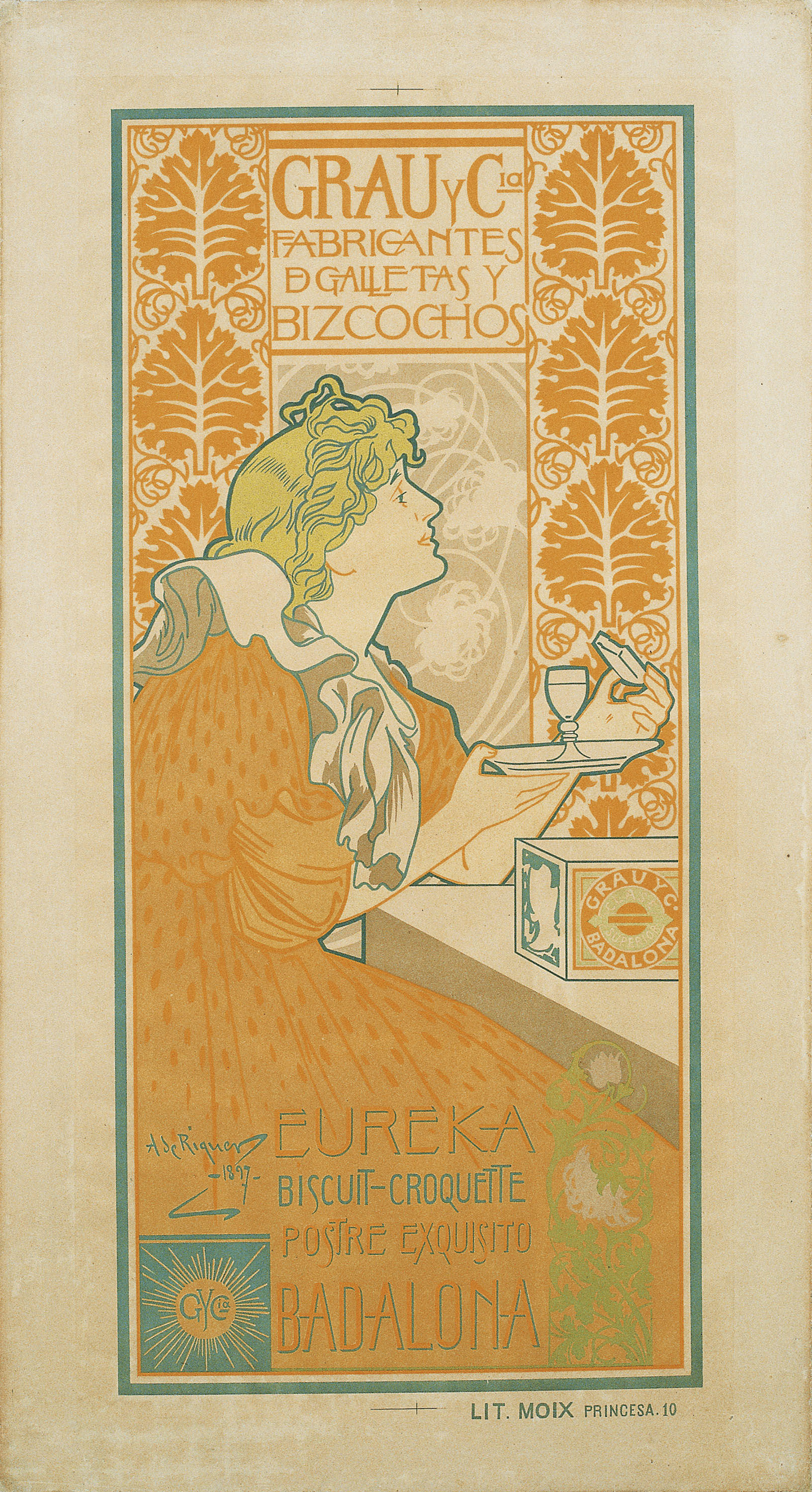 image for: Alexandre de Riquer - Grau y Cia Fabricantes de Galletas y Bizcochos - 1897