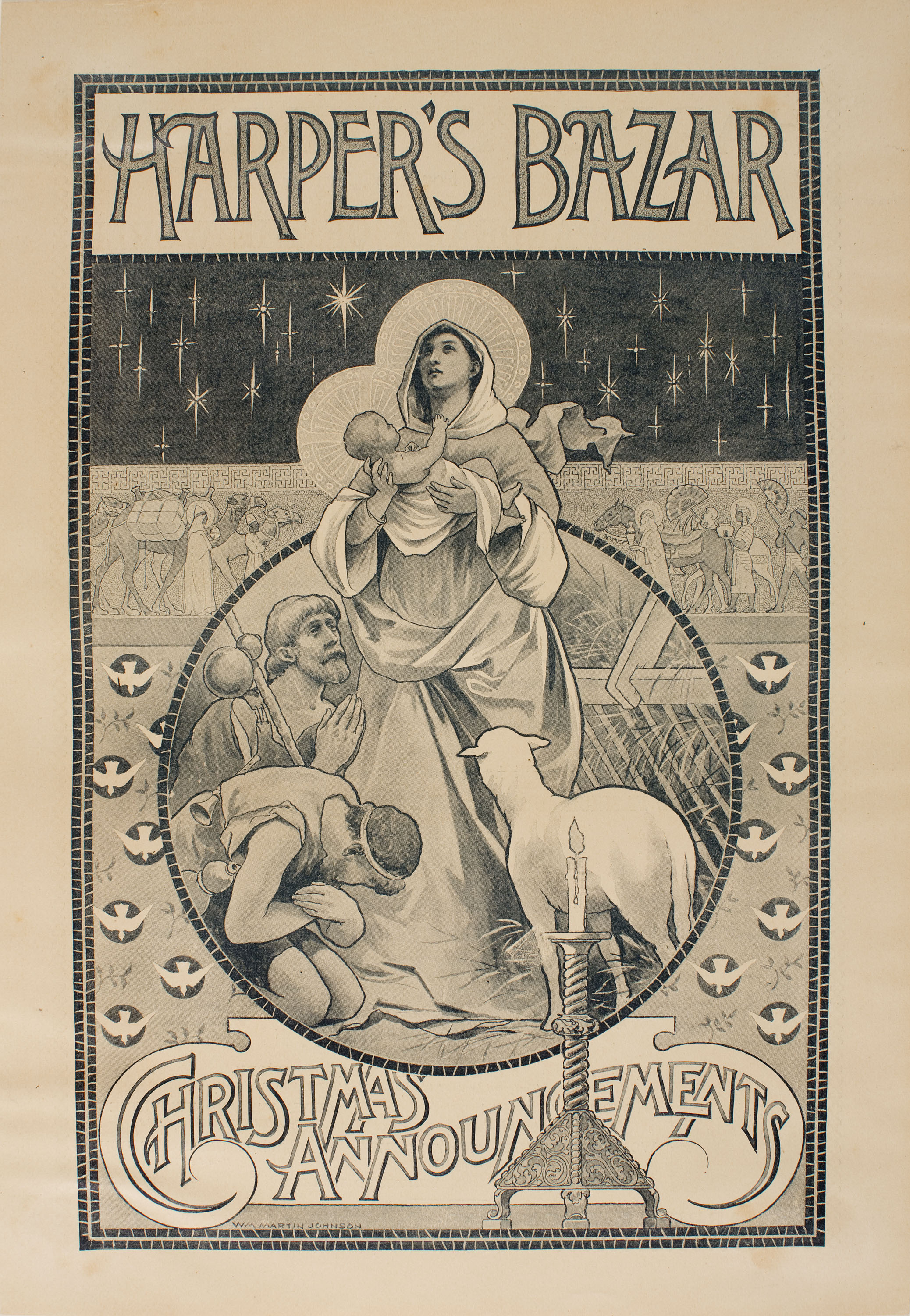 image for: William Martin Johnson - Harper&#039;s Bazar. Christmas Announcements - 1893