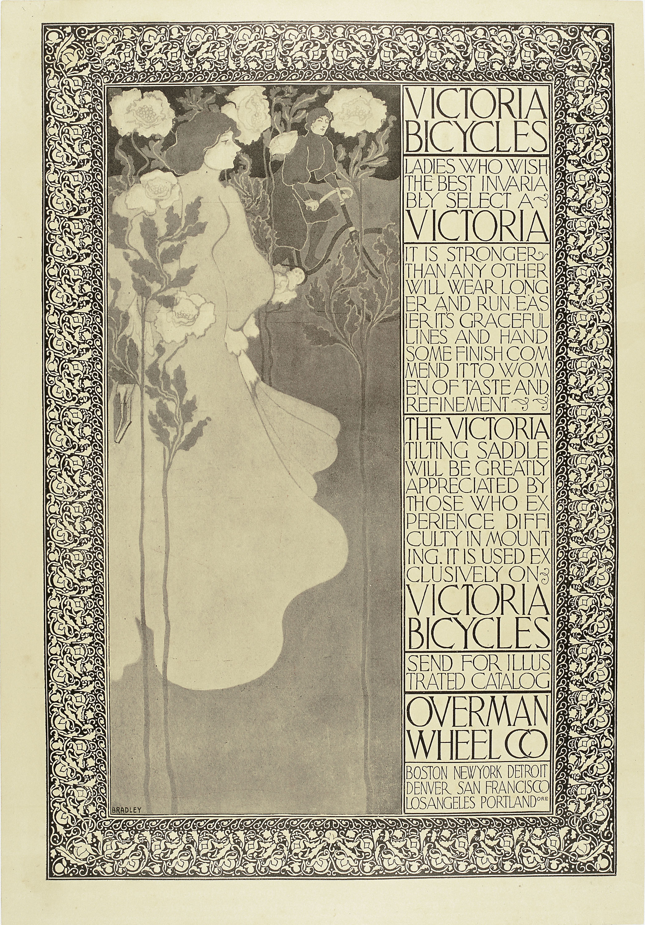 image for: William Henry Bradley - Victoria Bicycles - Cap a 1895