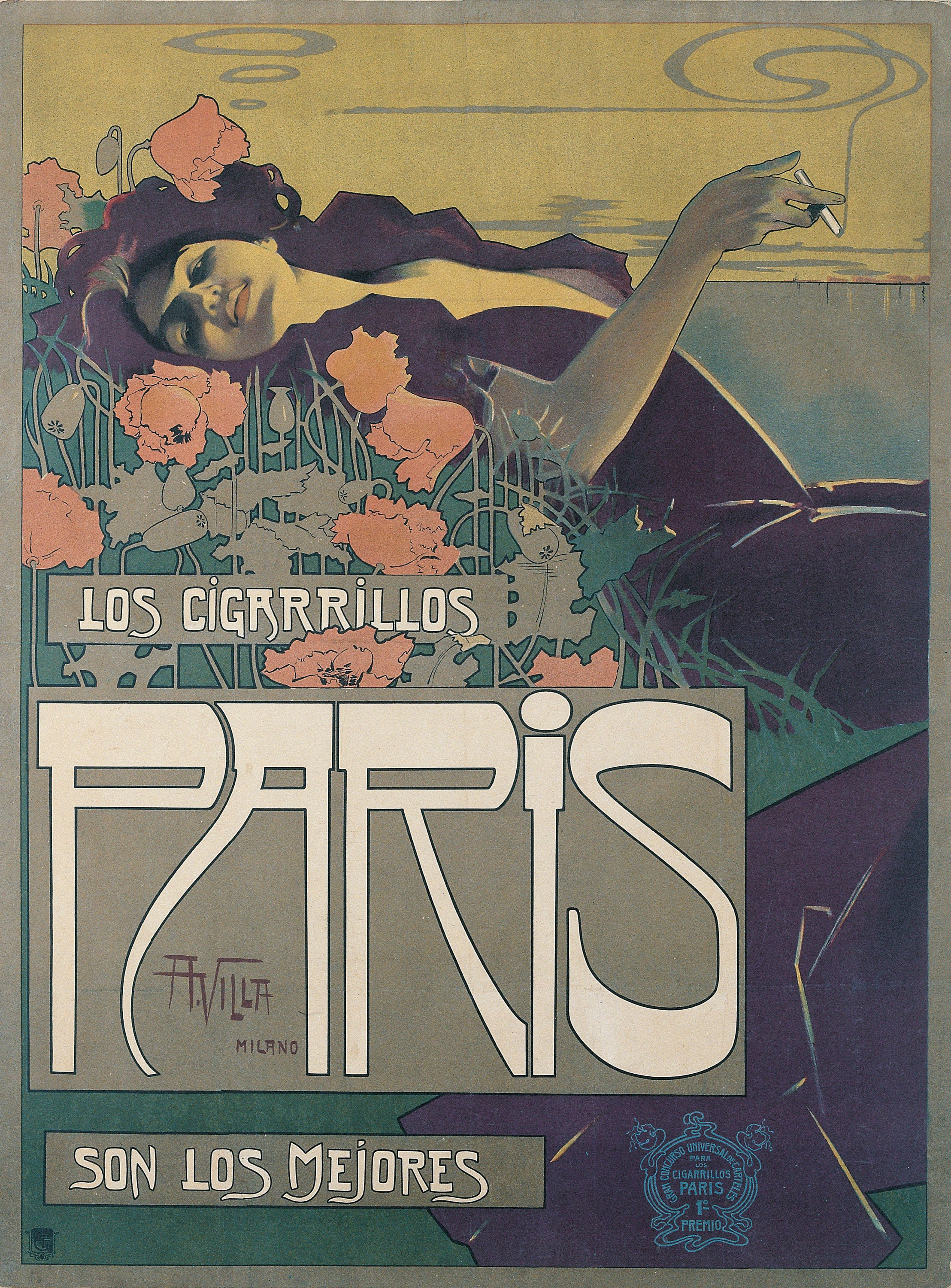 image for: Aleardo Villa - Cigarrillos París - 1901