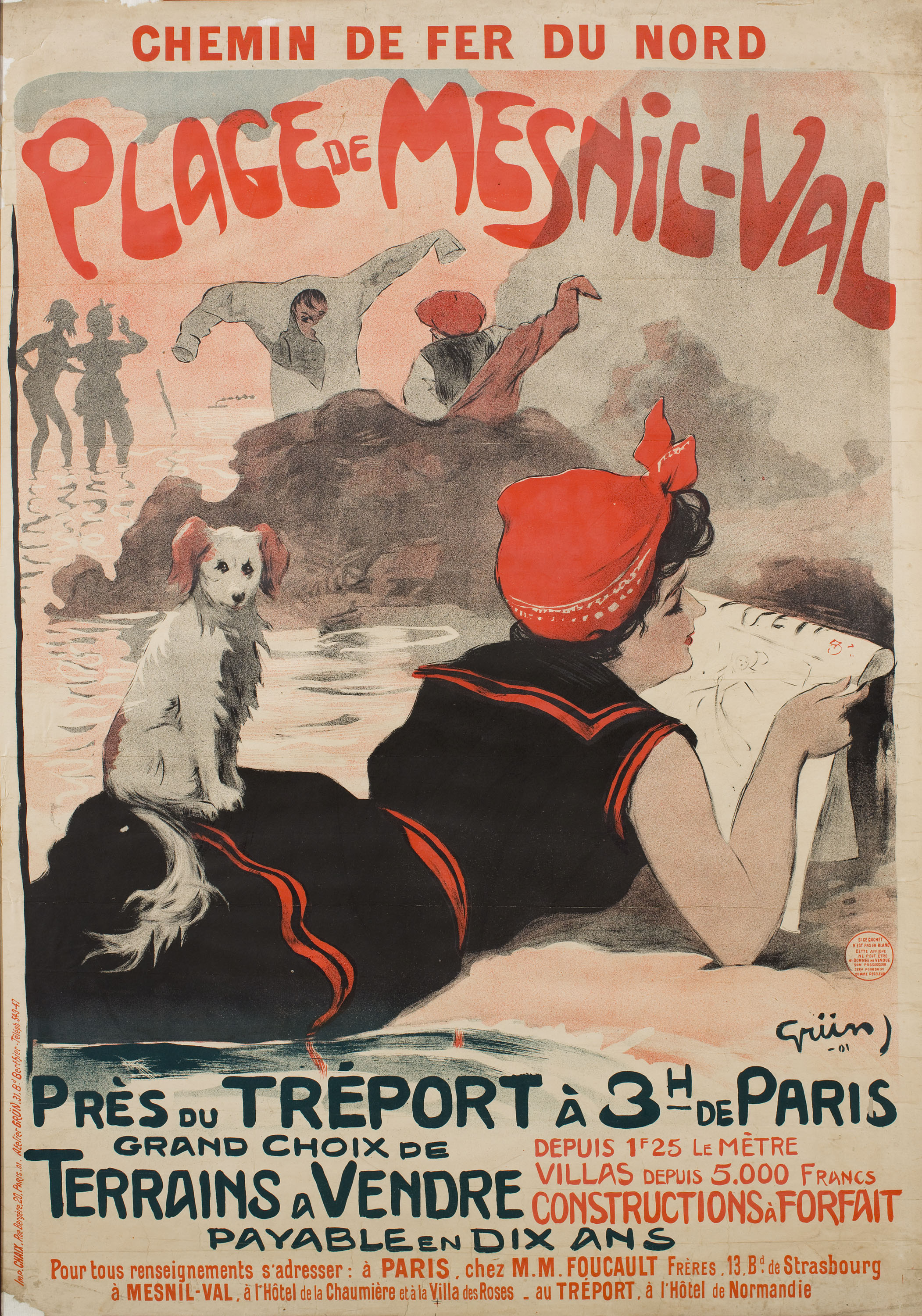 image for: Jules Alexandre Grün - Chemin de fer du Nord. Plage de Mesnil-Val - 1901