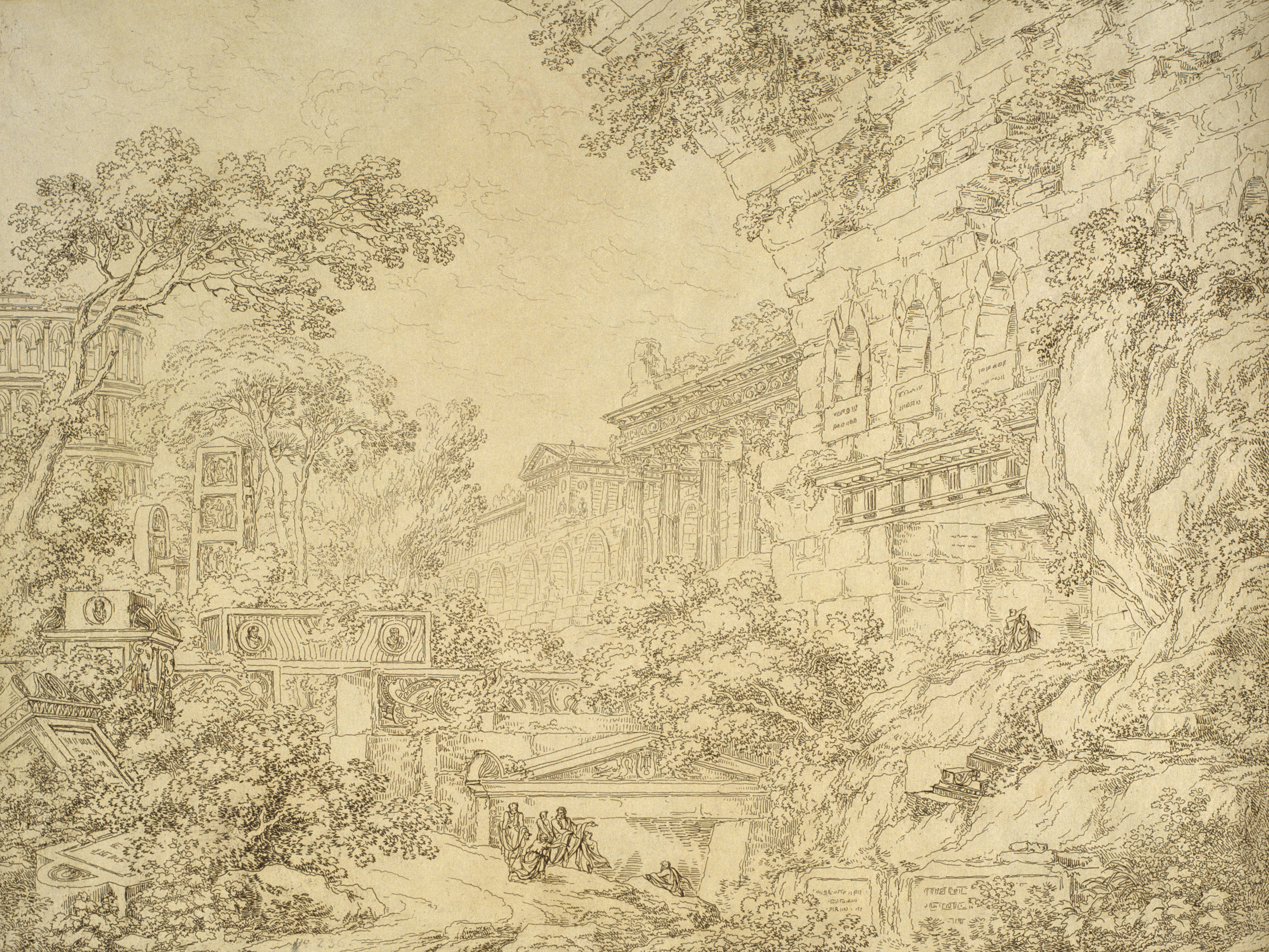 image for: Antonio Basoli - Paisatge amb ruïnes clàssiques. Escenografia - 1810
