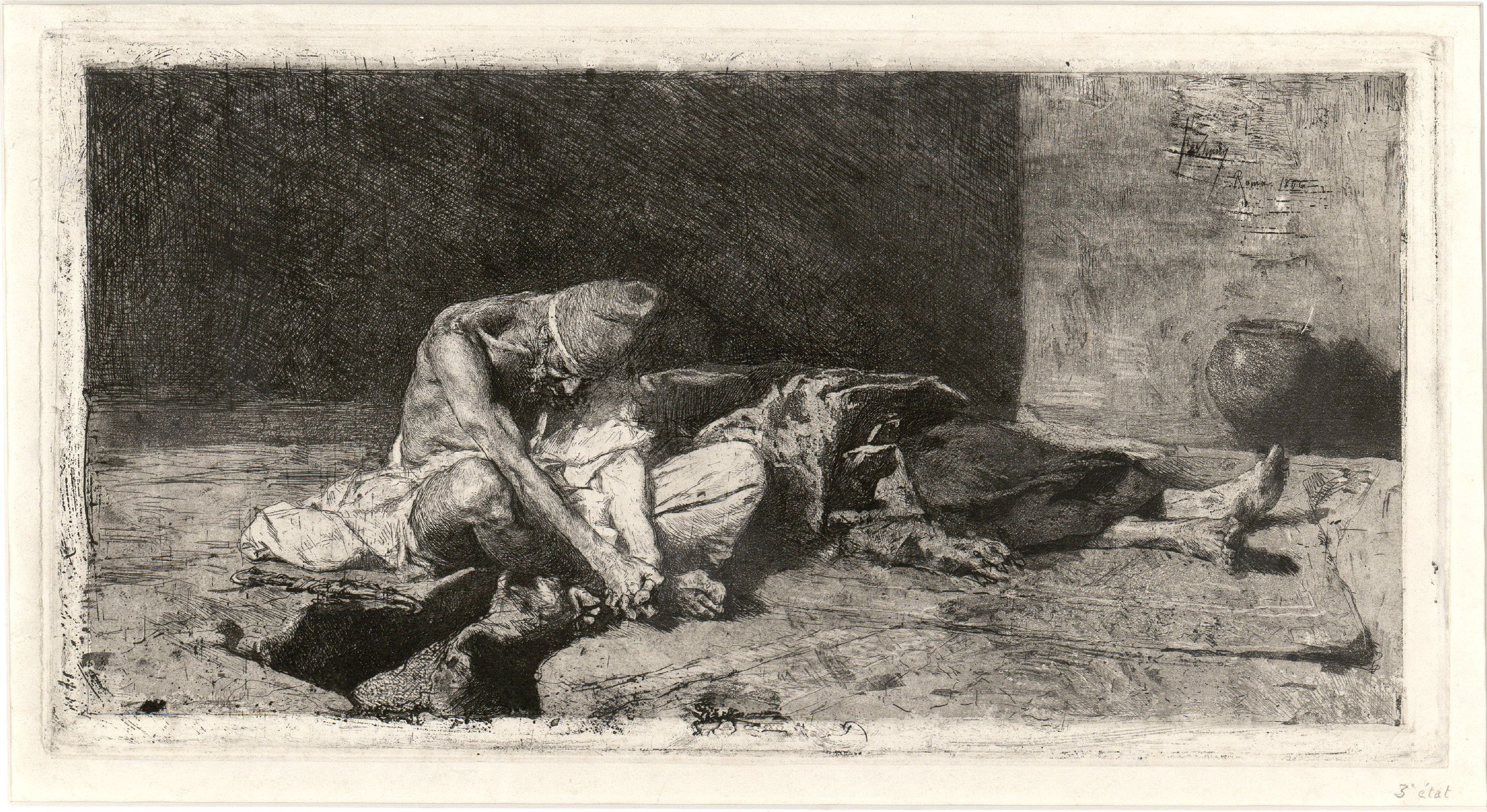 image for: Marià Fortuny - Àrab vetllant el cadàver del seu amic - 1866